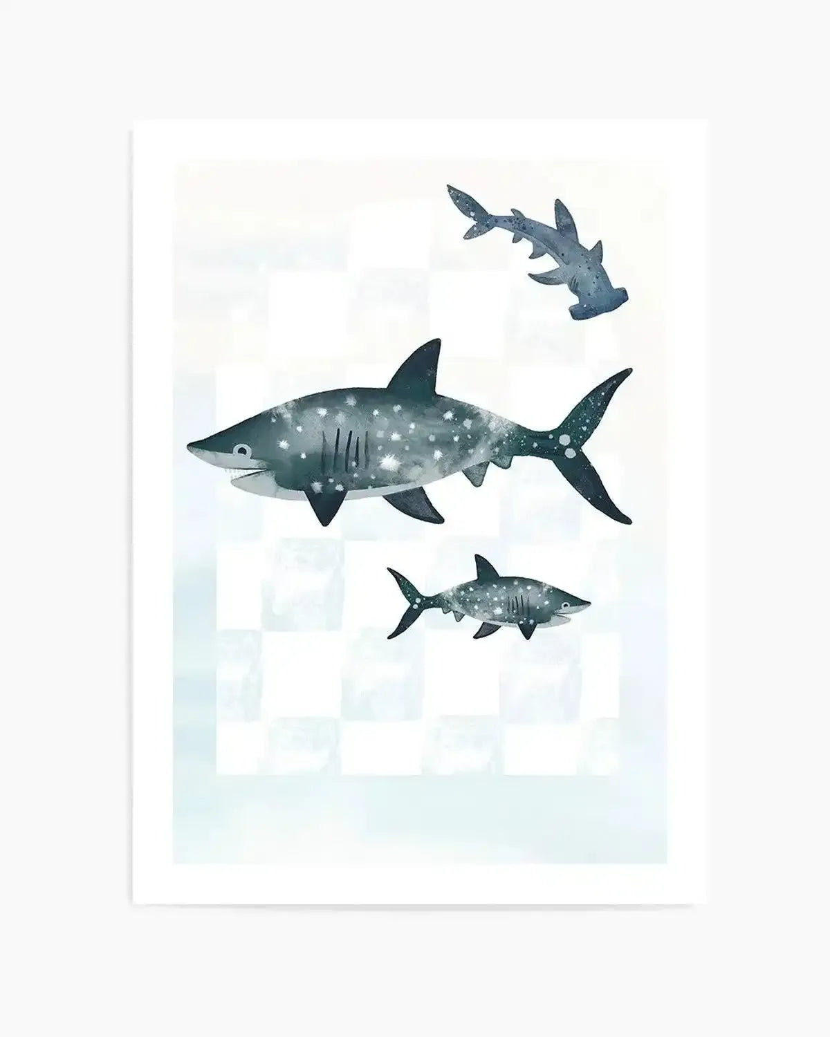 Sharks Art Print from Olive et Oriel where you can shop wallpaper and artworks online