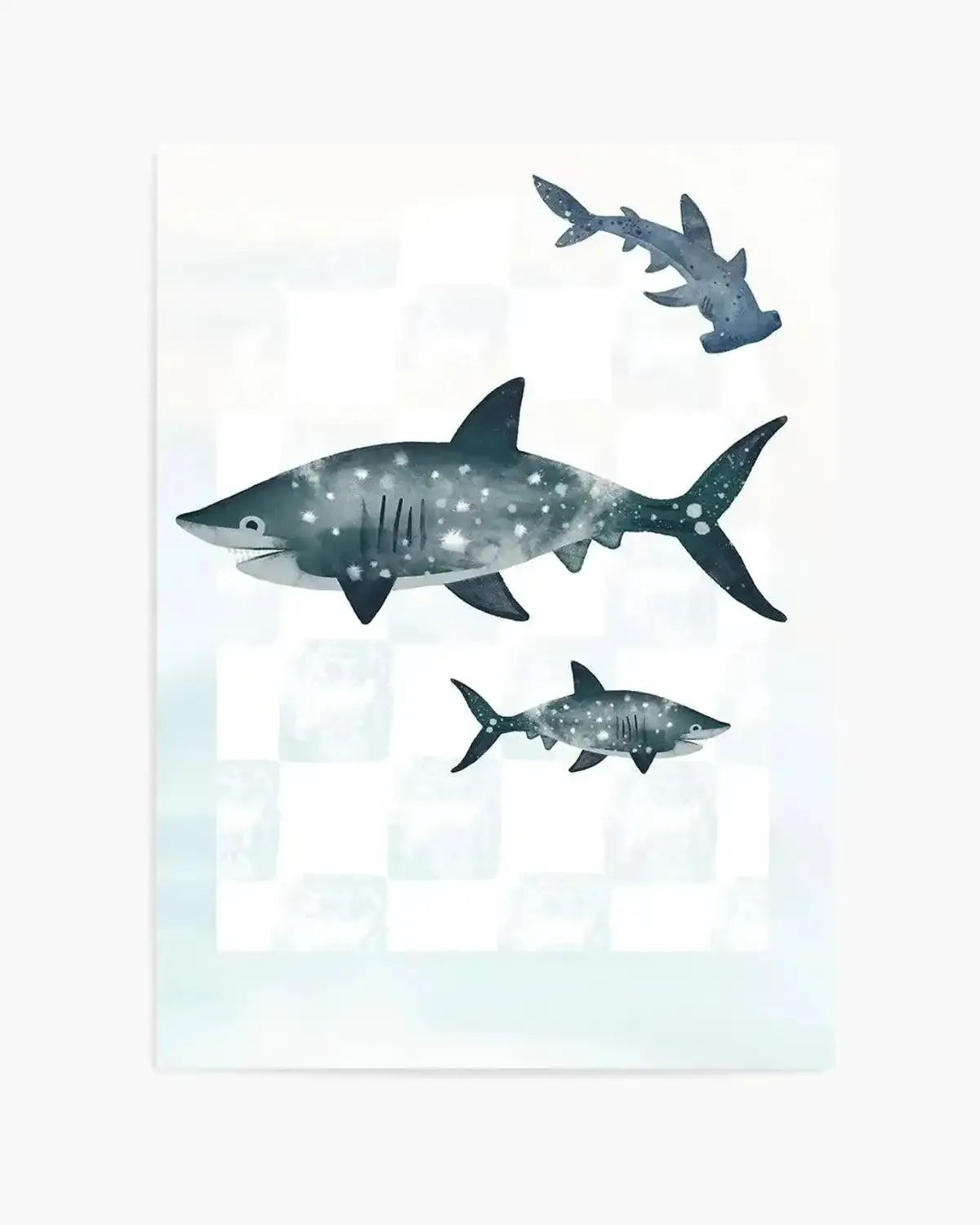 Sharks Art Print from Olive et Oriel where you can shop wallpaper and artworks online