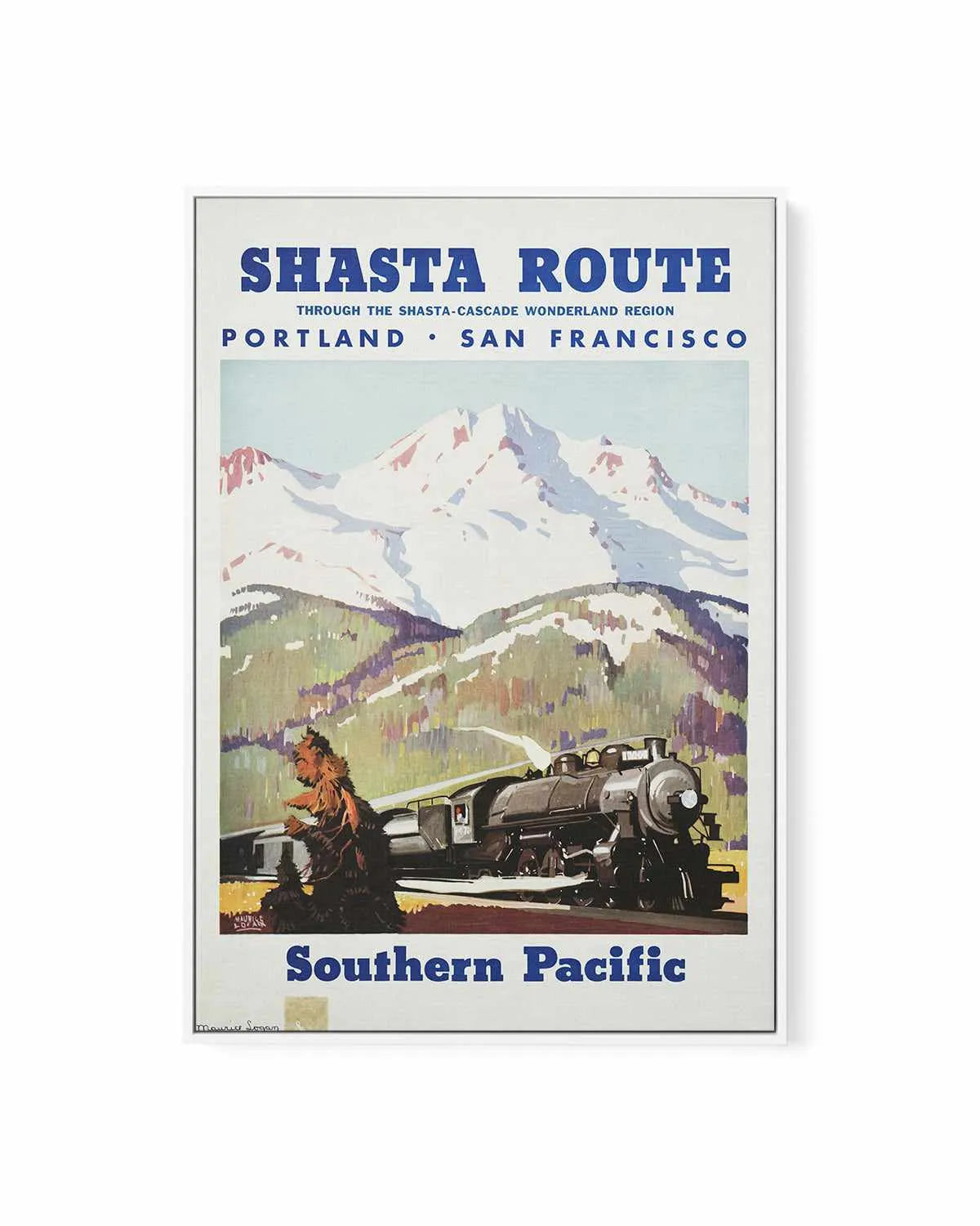 Shasta Route Vintage Poster | Framed Canvas Art Print from Olive et Oriel where you can shop wallpaper and artworks online