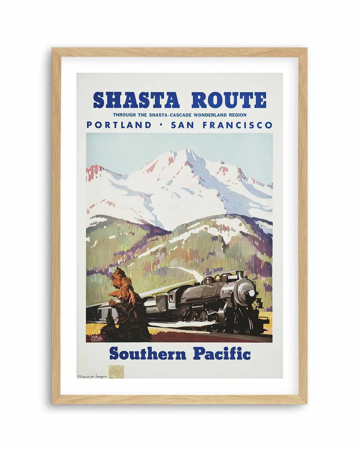 Shasta Route Vintage Poster Art Print from Olive et Oriel where you can shop wallpaper and artworks online