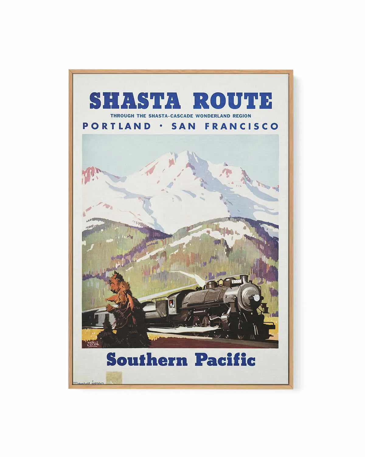 Shasta Route Vintage Poster | Framed Canvas Art Print from Olive et Oriel where you can shop wallpaper and artworks online