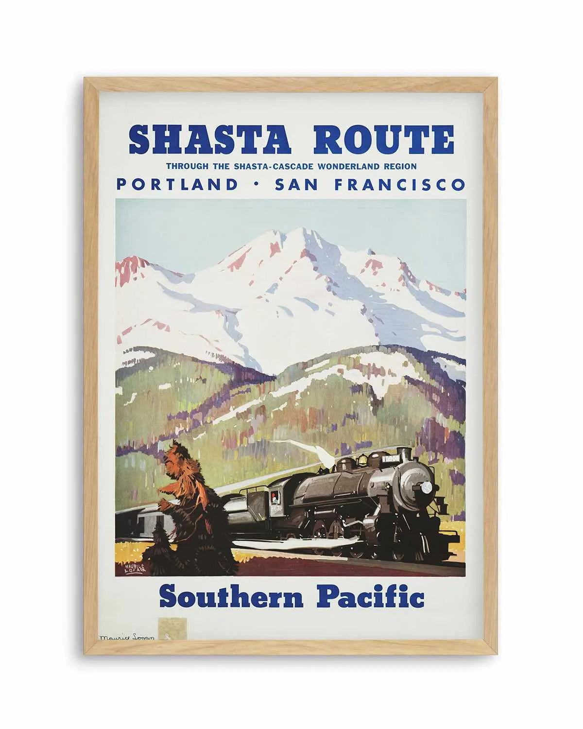 Shasta Route Vintage Poster Art Print from Olive et Oriel where you can shop wallpaper and artworks online
