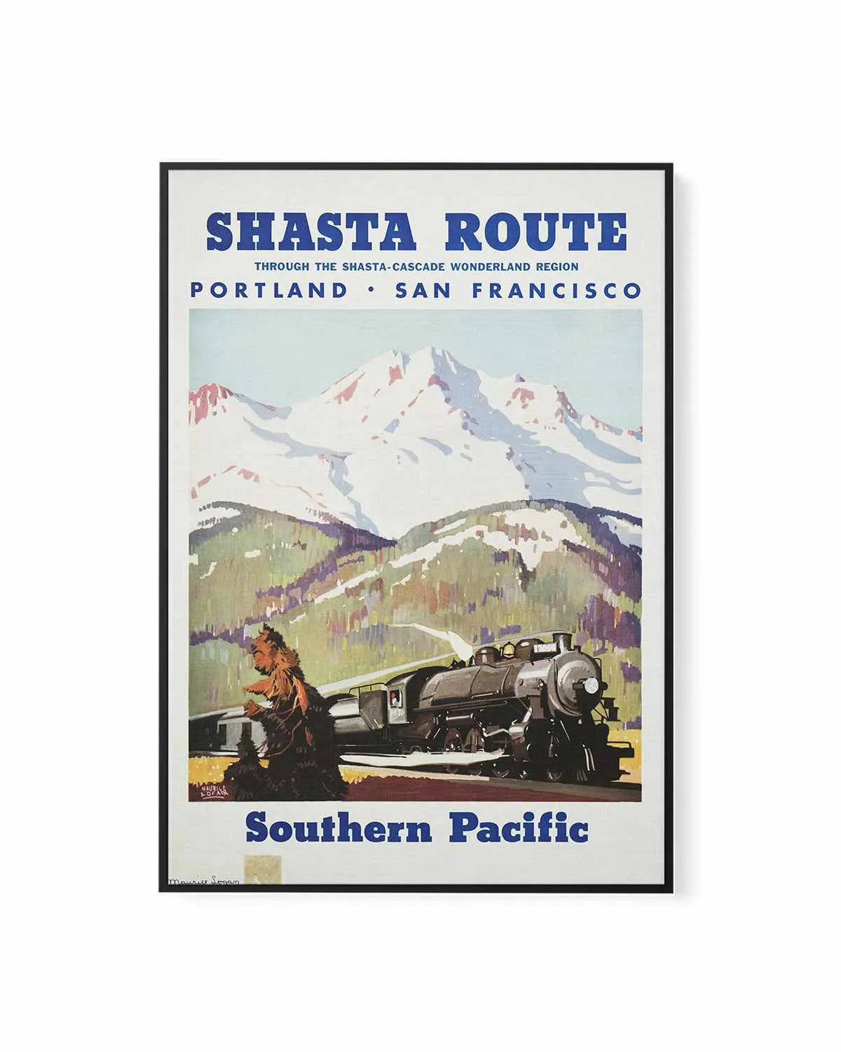 Shasta Route Vintage Poster | Framed Canvas Art Print from Olive et Oriel where you can shop wallpaper and artworks online