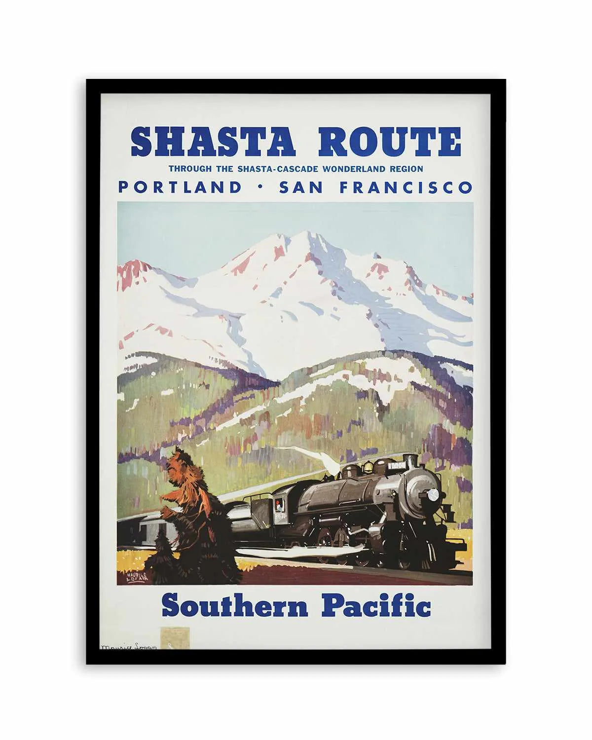 Shasta Route Vintage Poster Art Print from Olive et Oriel where you can shop wallpaper and artworks online