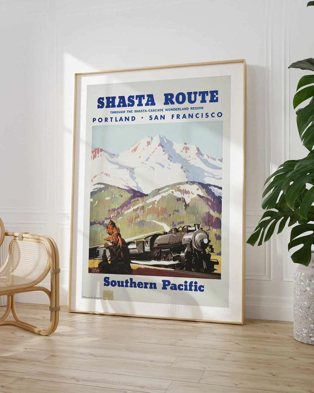 Shasta Route Vintage Poster Art Print from Olive et Oriel where you can shop wallpaper and artworks online
