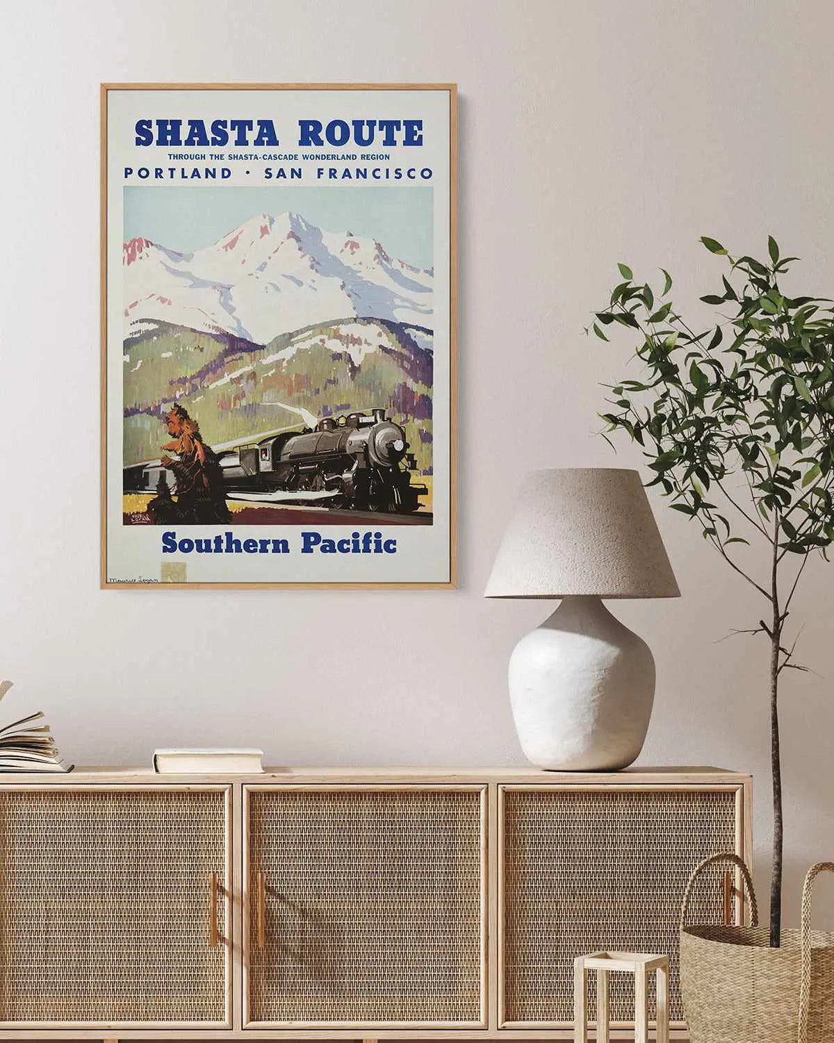 Shasta Route Vintage Poster | Framed Canvas Art Print from Olive et Oriel where you can shop wallpaper and artworks online