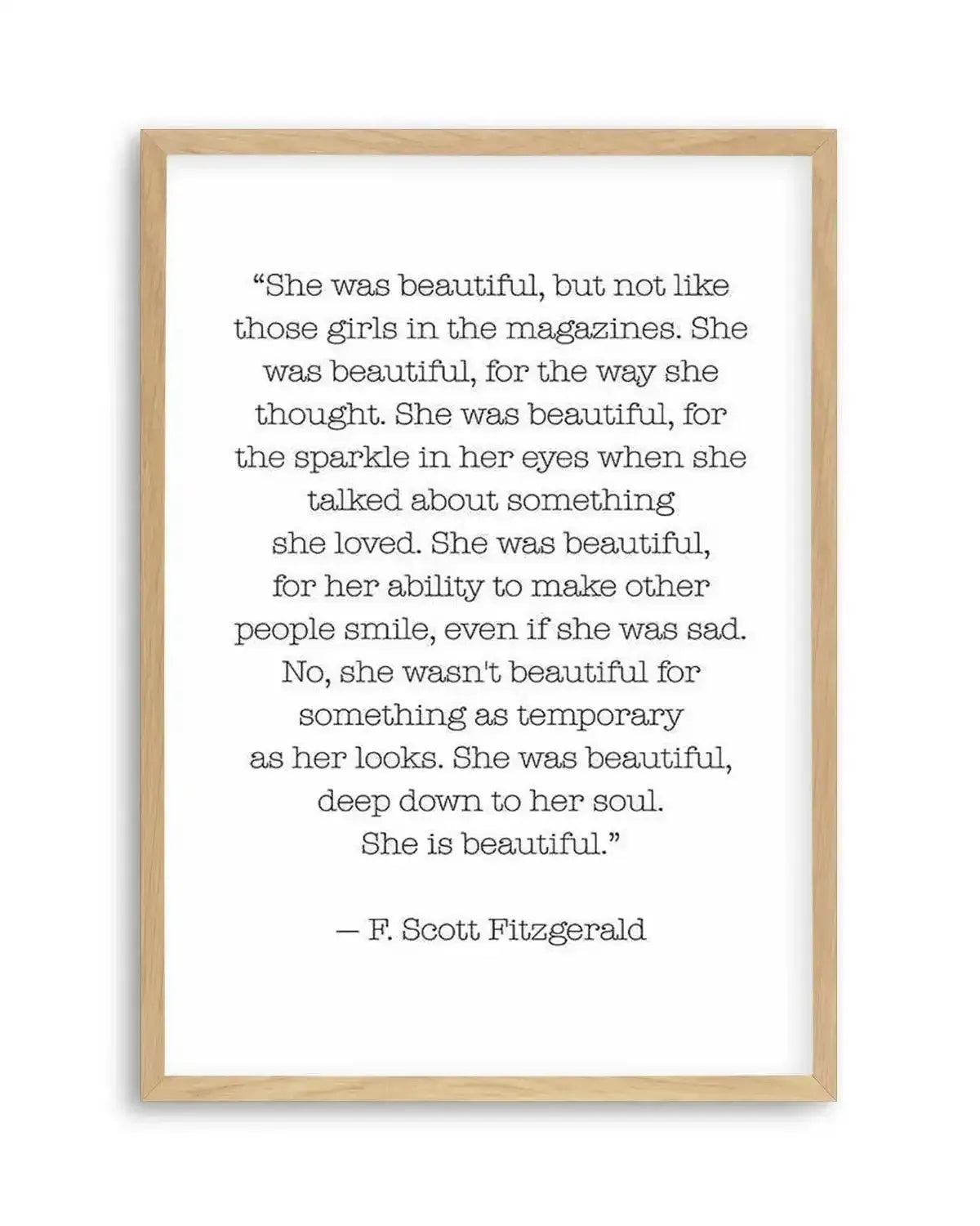 She Was Beautiful Quote Art Print from Olive et Oriel where you can shop wallpaper and artworks online