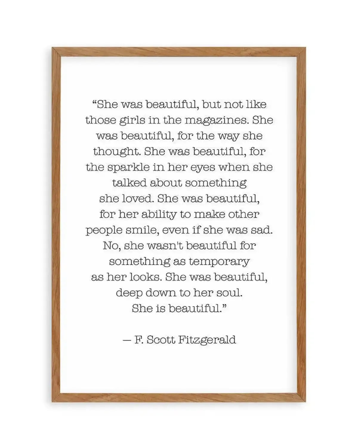 She Was Beautiful Quote Art Print from Olive et Oriel where you can shop wallpaper and artworks online