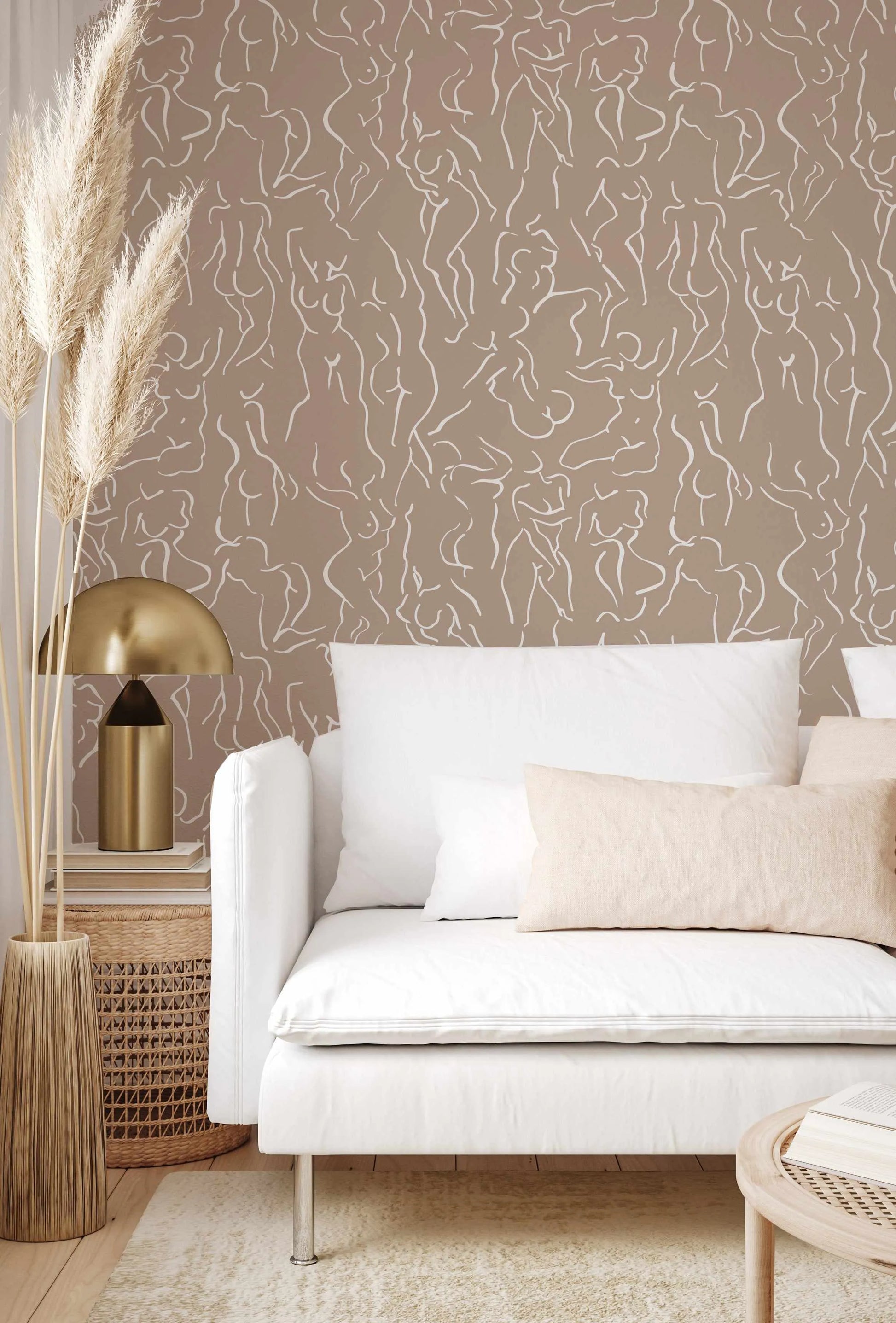 She Loved Matisse in Beige Wallpaper from Olive et Oriel where you can shop wallpaper and artworks online