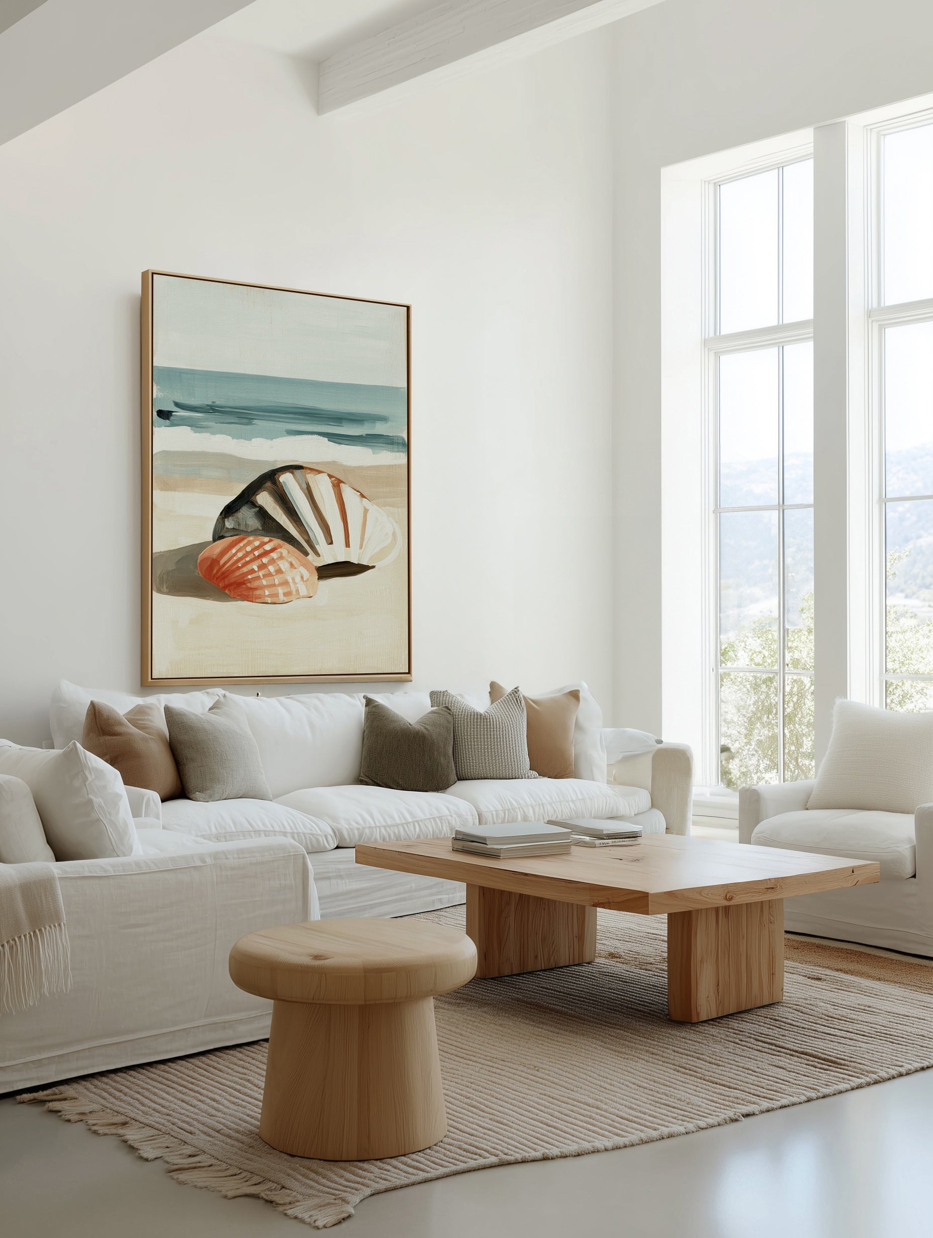 Shell Collector | Framed Canvas Art Print from Olive et Oriel where you can shop wallpaper and artworks online