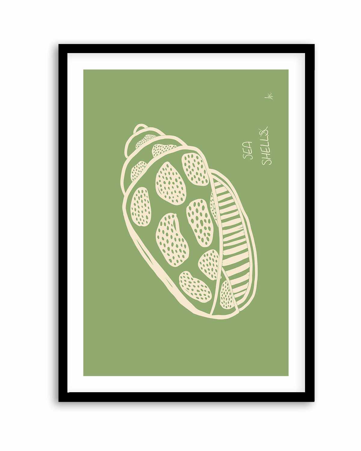 Shell Beige Forest Green by Anne Korako | Art Print