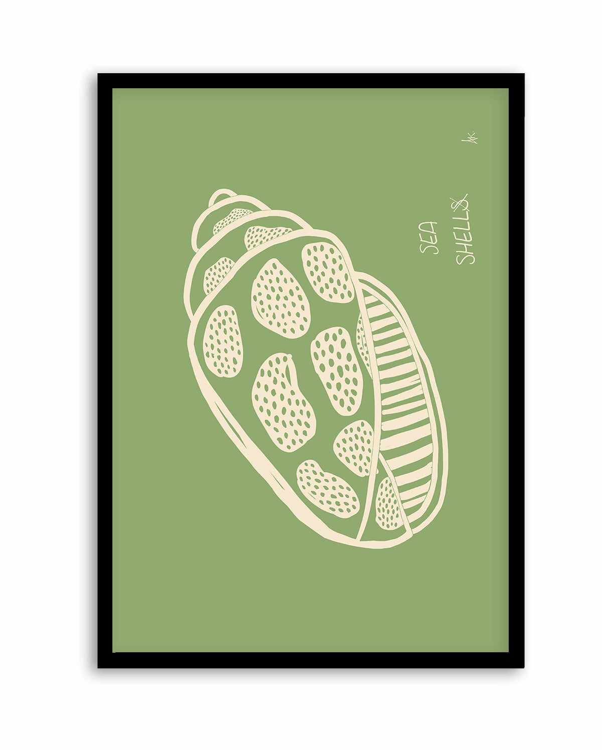 Shell Beige Forest Green by Anne Korako | Art Print