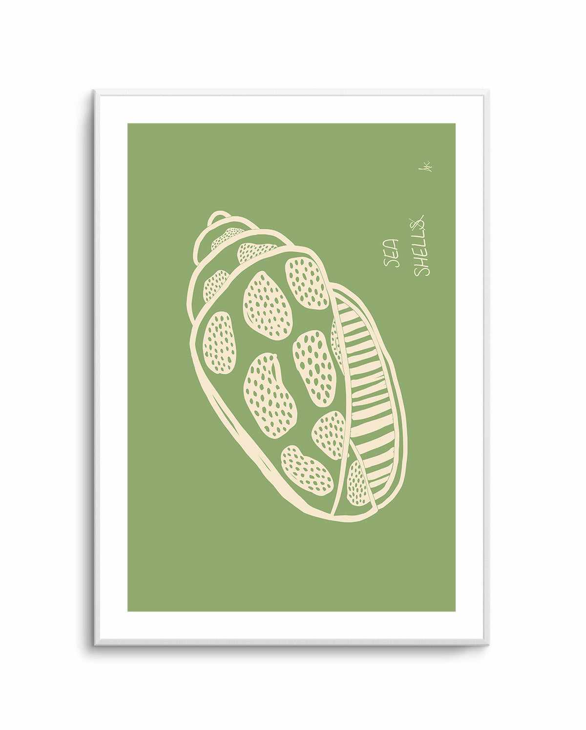 Shell Beige Forest Green by Anne Korako | Art Print