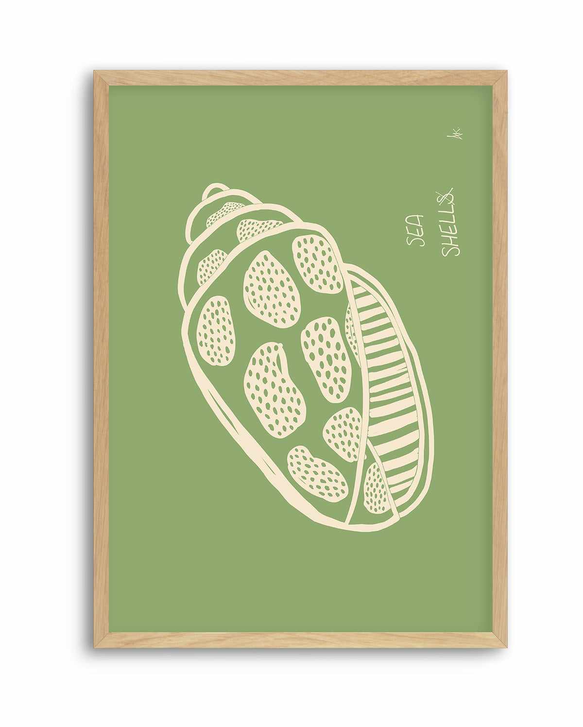 Shell Beige Forest Green by Anne Korako | Art Print