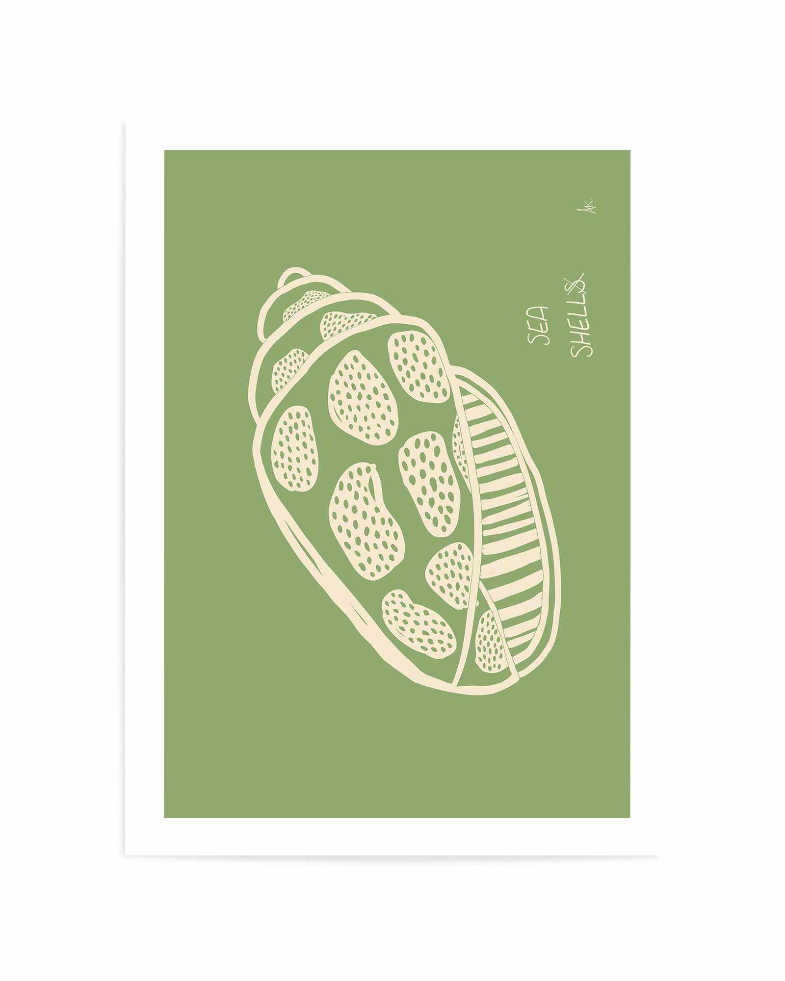 Shell Beige Forest Green by Anne Korako | Art Print