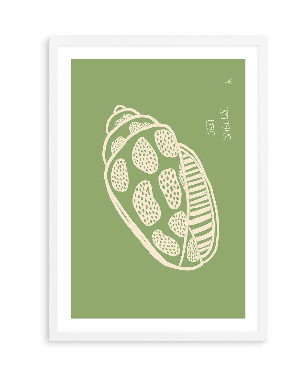 Shell Beige Forest Green by Anne Korako | Art Print