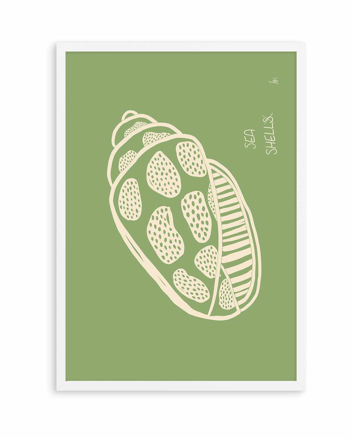 Shell Beige Forest Green by Anne Korako | Art Print