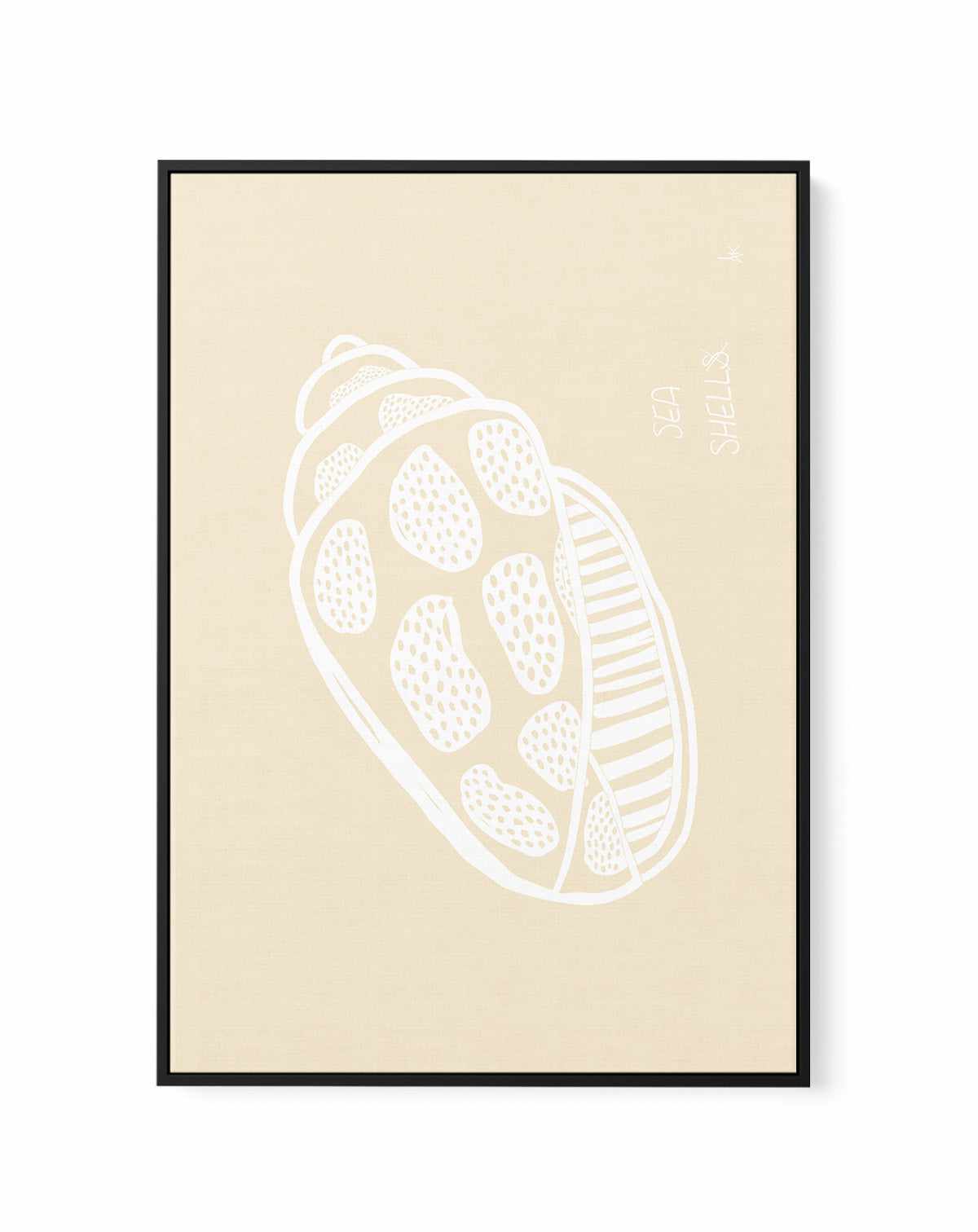 Shell White Beige by Anne Korako | Framed Canvas Art Print