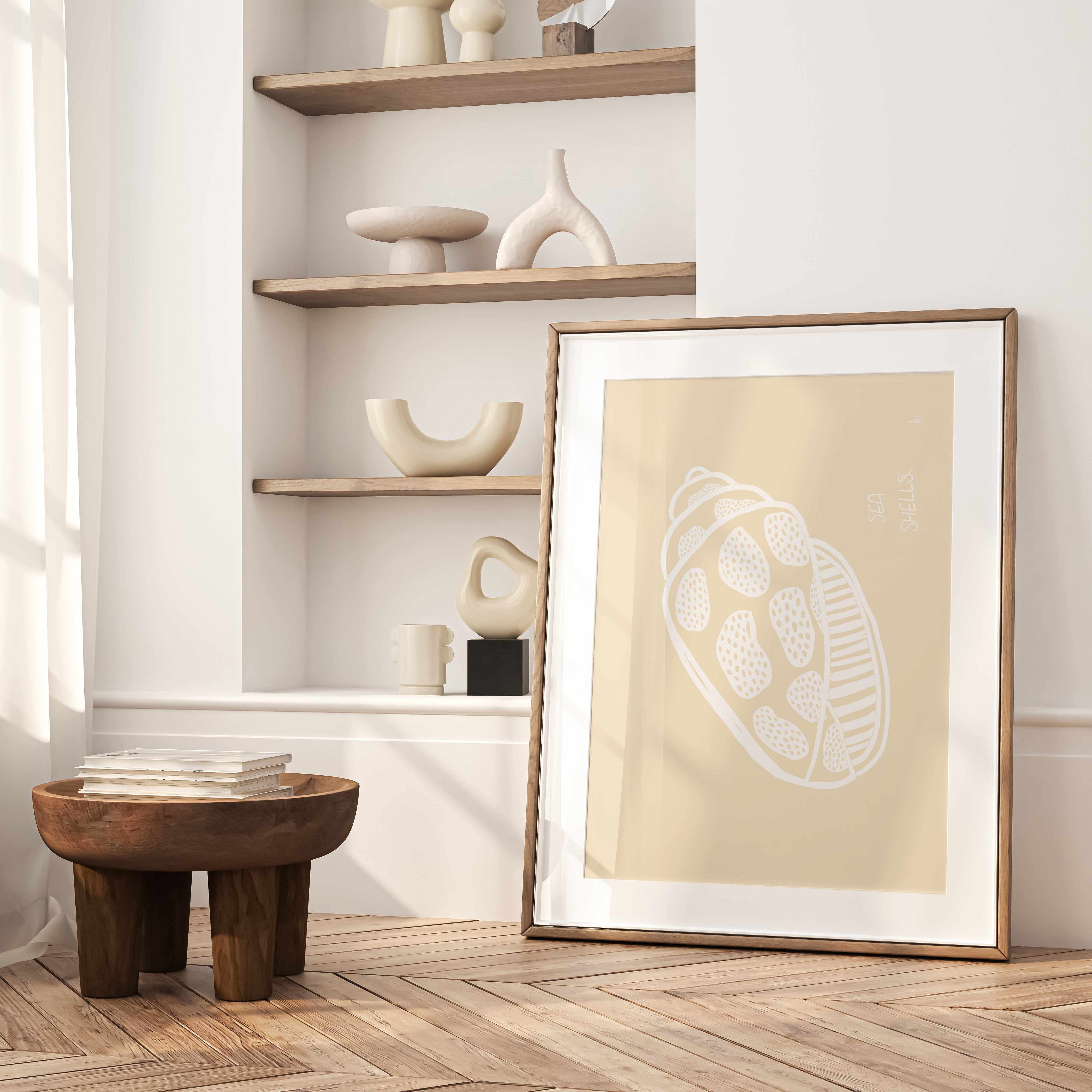 Shell White Beige by Anne Korako | Art Print