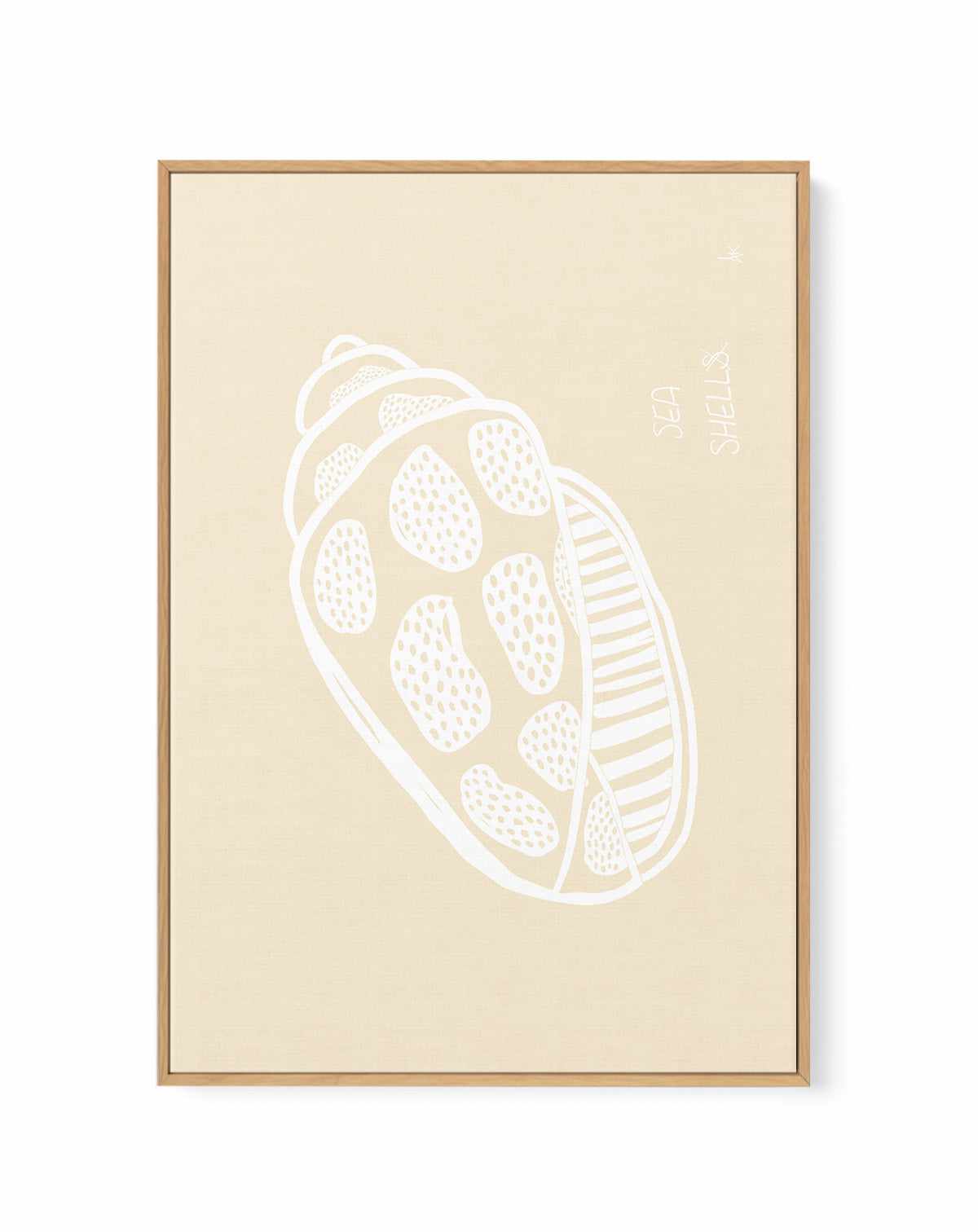 Shell White Beige by Anne Korako | Framed Canvas Art Print