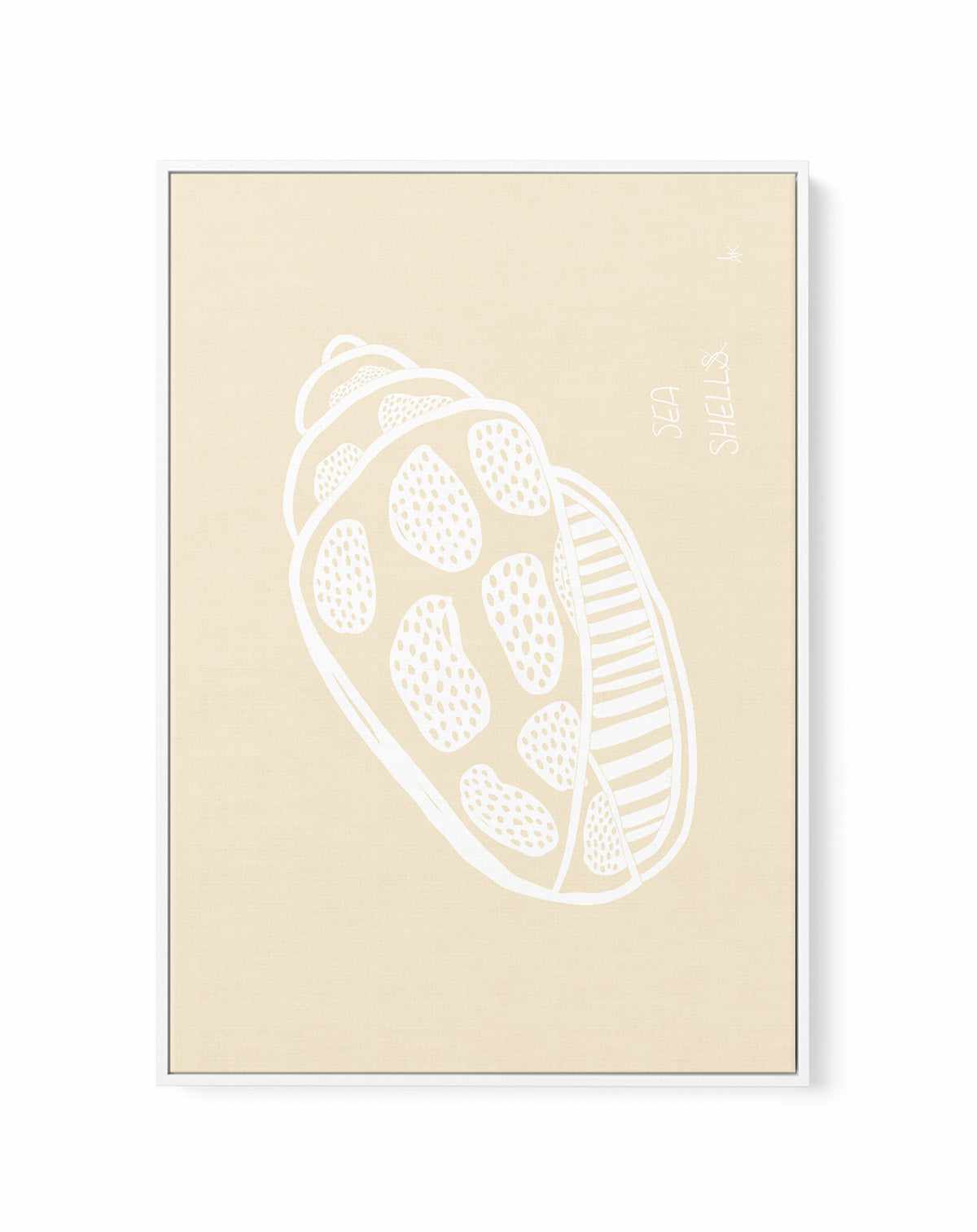 Shell White Beige by Anne Korako | Framed Canvas Art Print