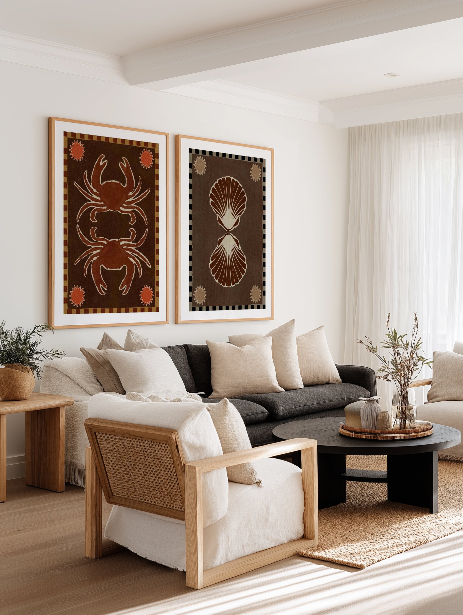 Crab Mirror Dance by Shatha Al Dafai | Art Print from Olive et Oriel where you can shop wallpaper and artworks online