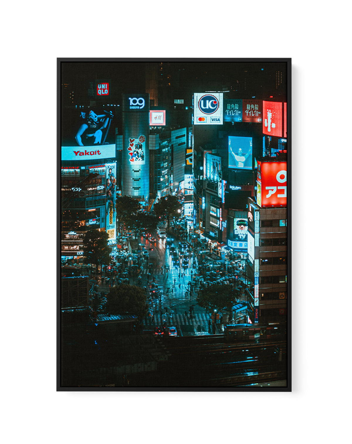 Shinjuku Night Lights by Hiromu Ashida | Framed Canvas Art Print