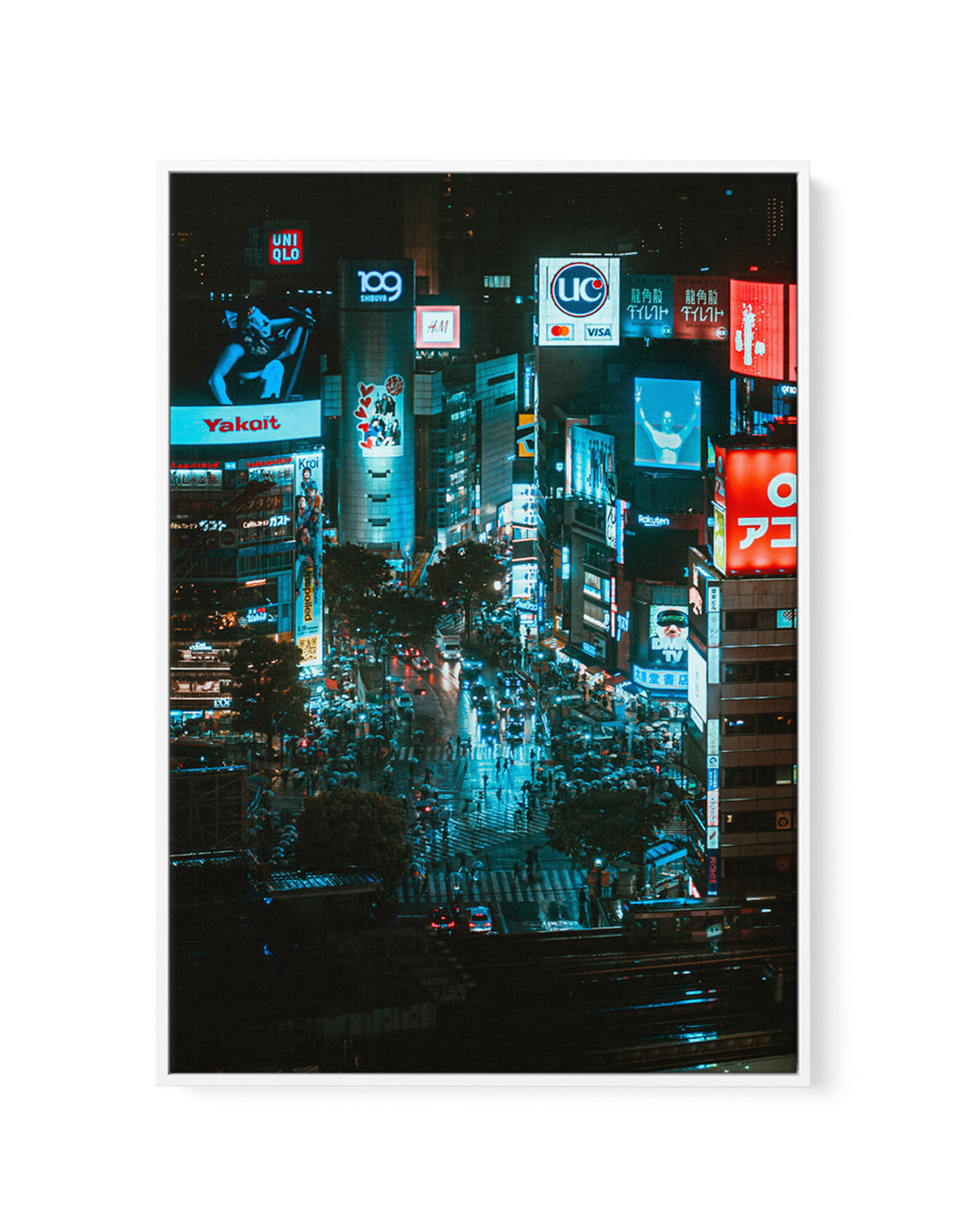 Shinjuku Night Lights by Hiromu Ashida | Framed Canvas Art Print