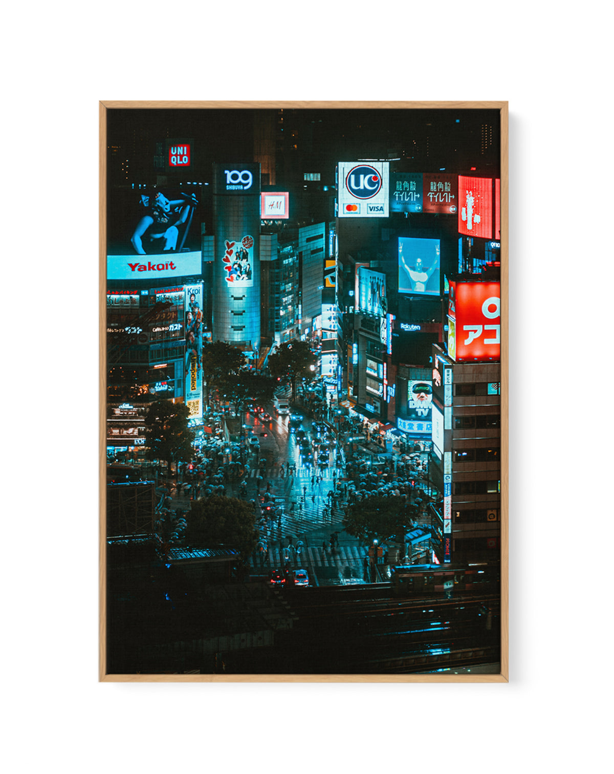 Shinjuku Night Lights by Hiromu Ashida | Framed Canvas Art Print