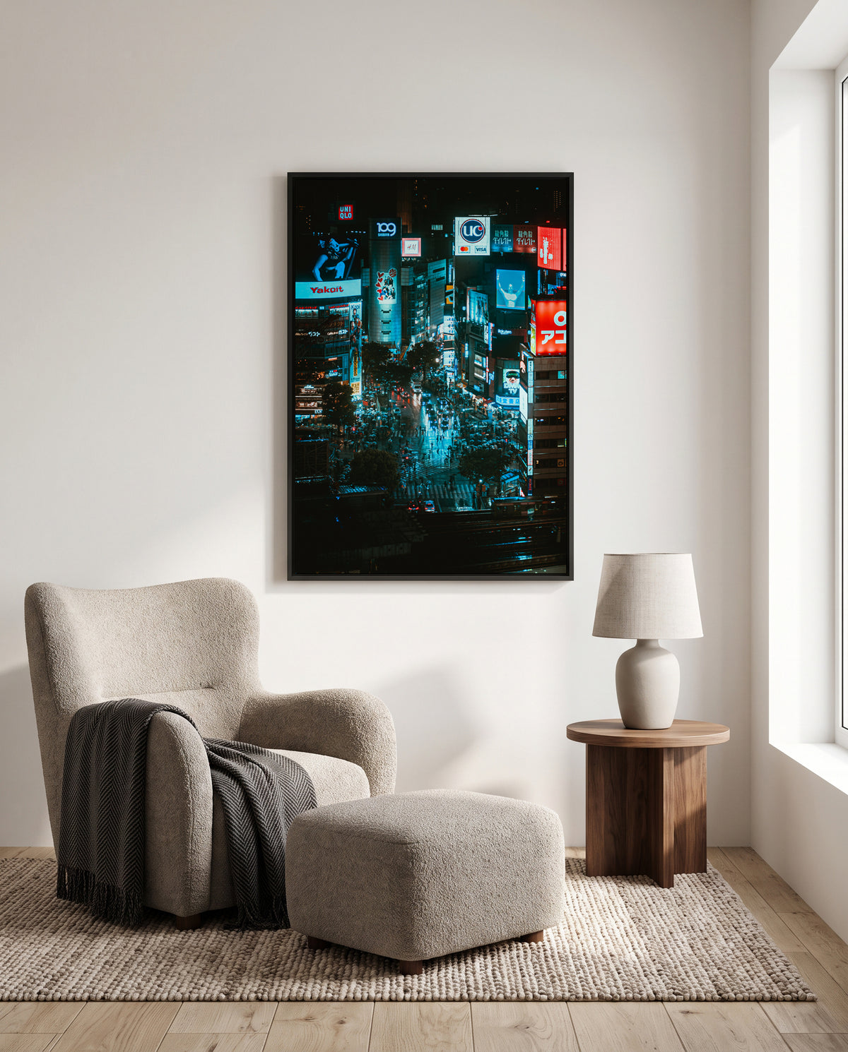 Shinjuku Night Lights by Hiromu Ashida | Framed Canvas Art Print