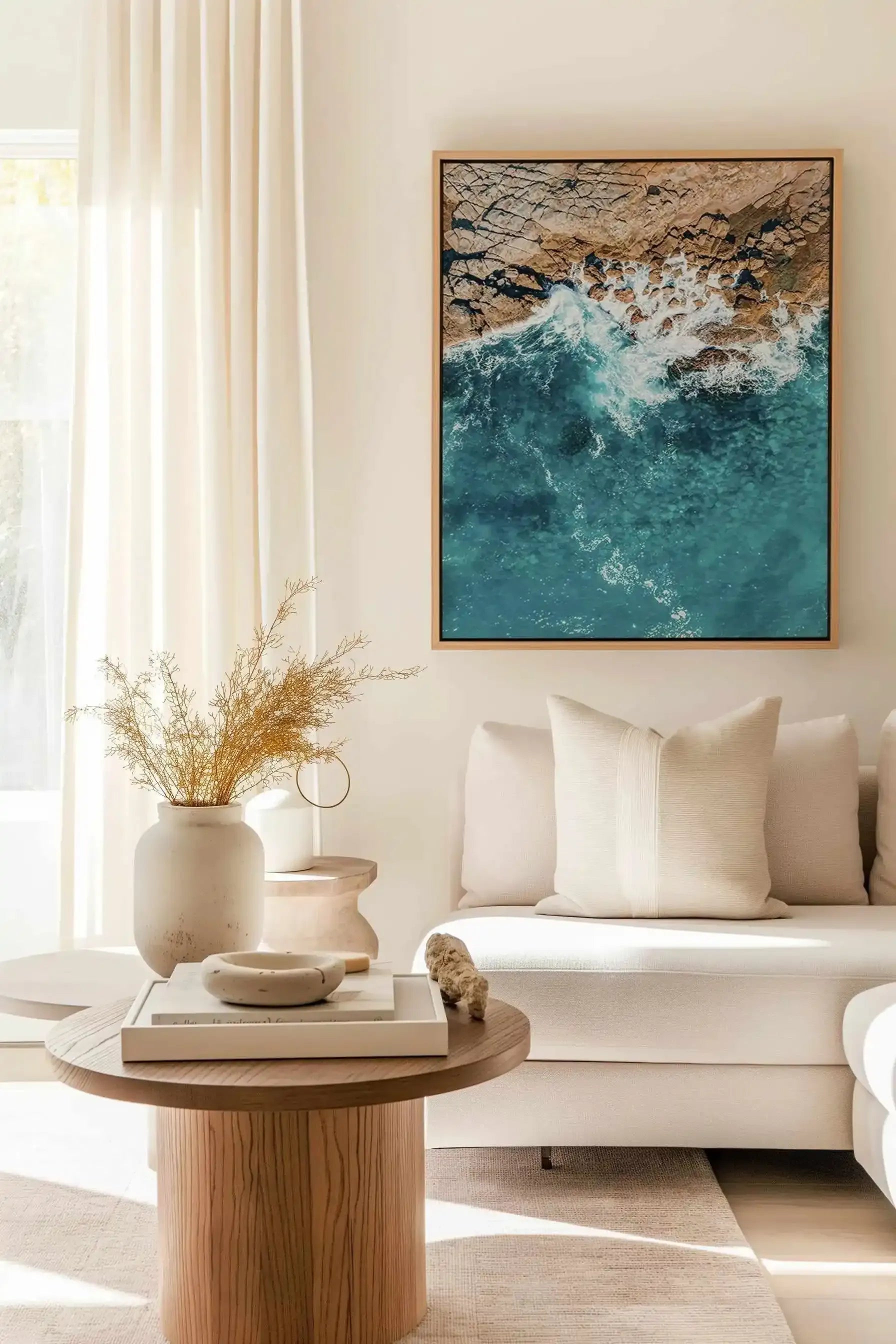 Short Point Headland I | Aerial Photo Wall Framed Canvas Art Print from Olive et Oriel where you can shop wallpaper and artworks online