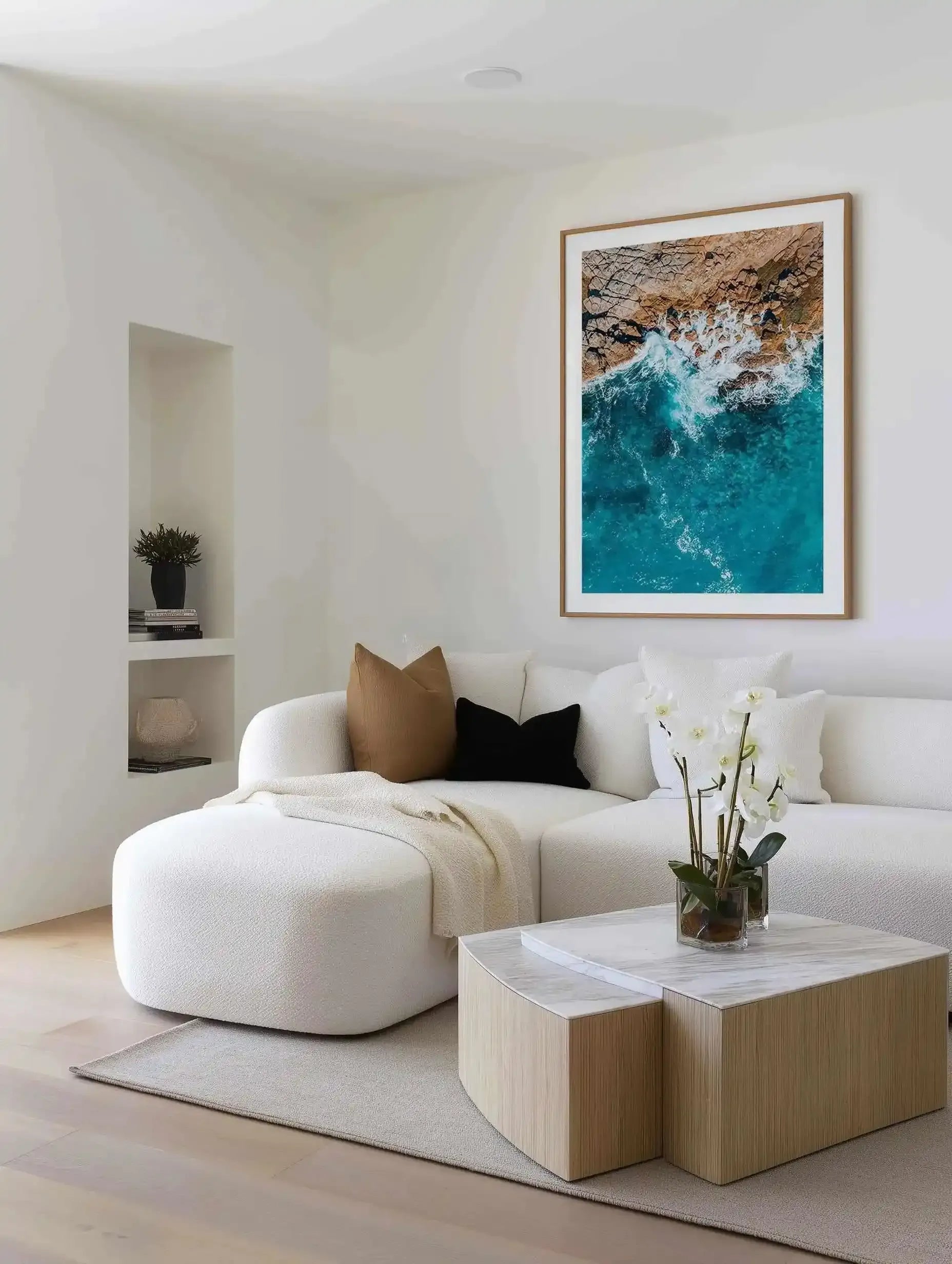 Short Point Headland I | Aerial Photo Wall Art Print from Olive et Oriel where you can shop wallpaper and artworks online