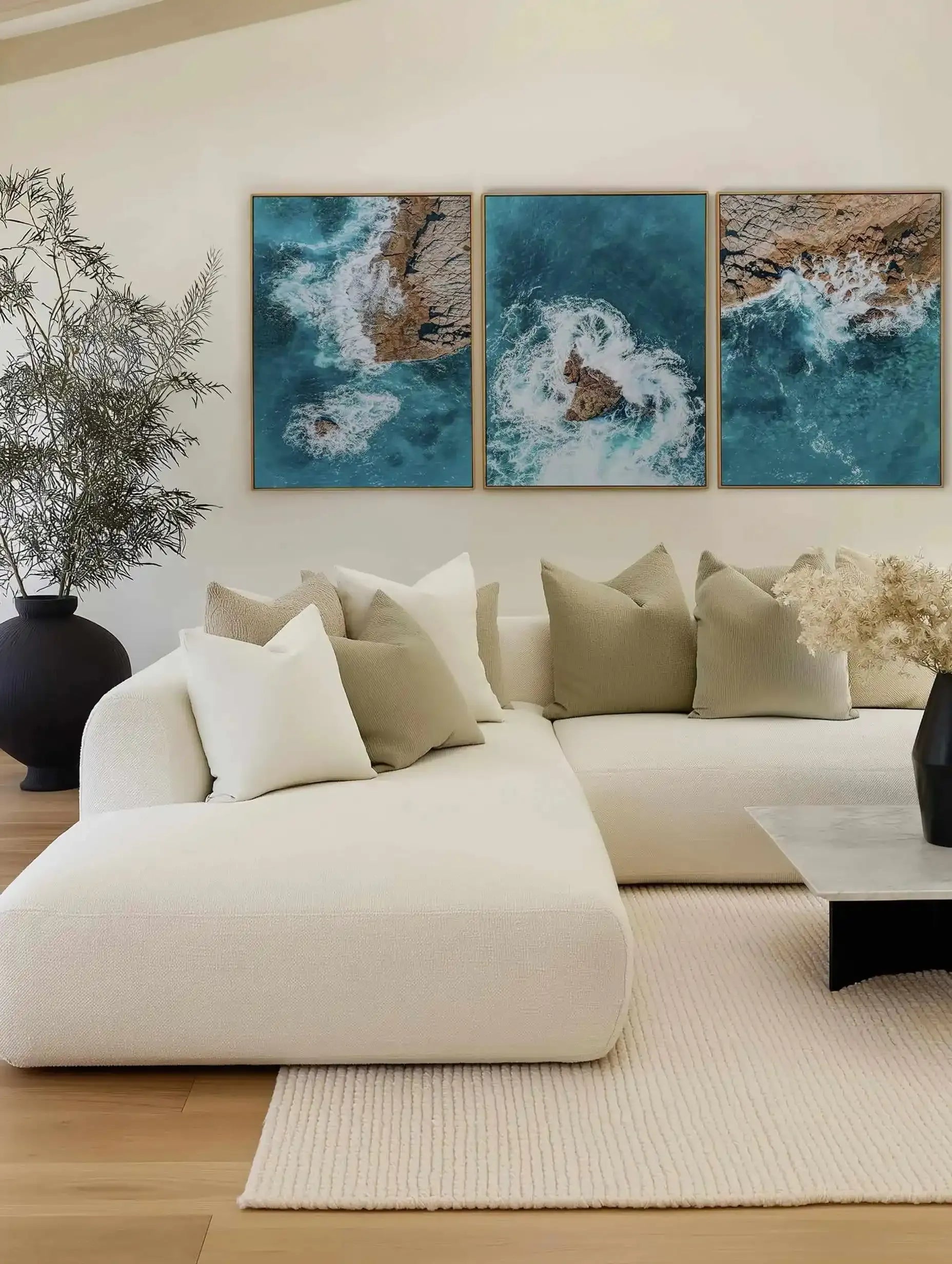 Short Point Headland I | Aerial Photo Wall Framed Canvas Art Print from Olive et Oriel where you can shop wallpaper and artworks online