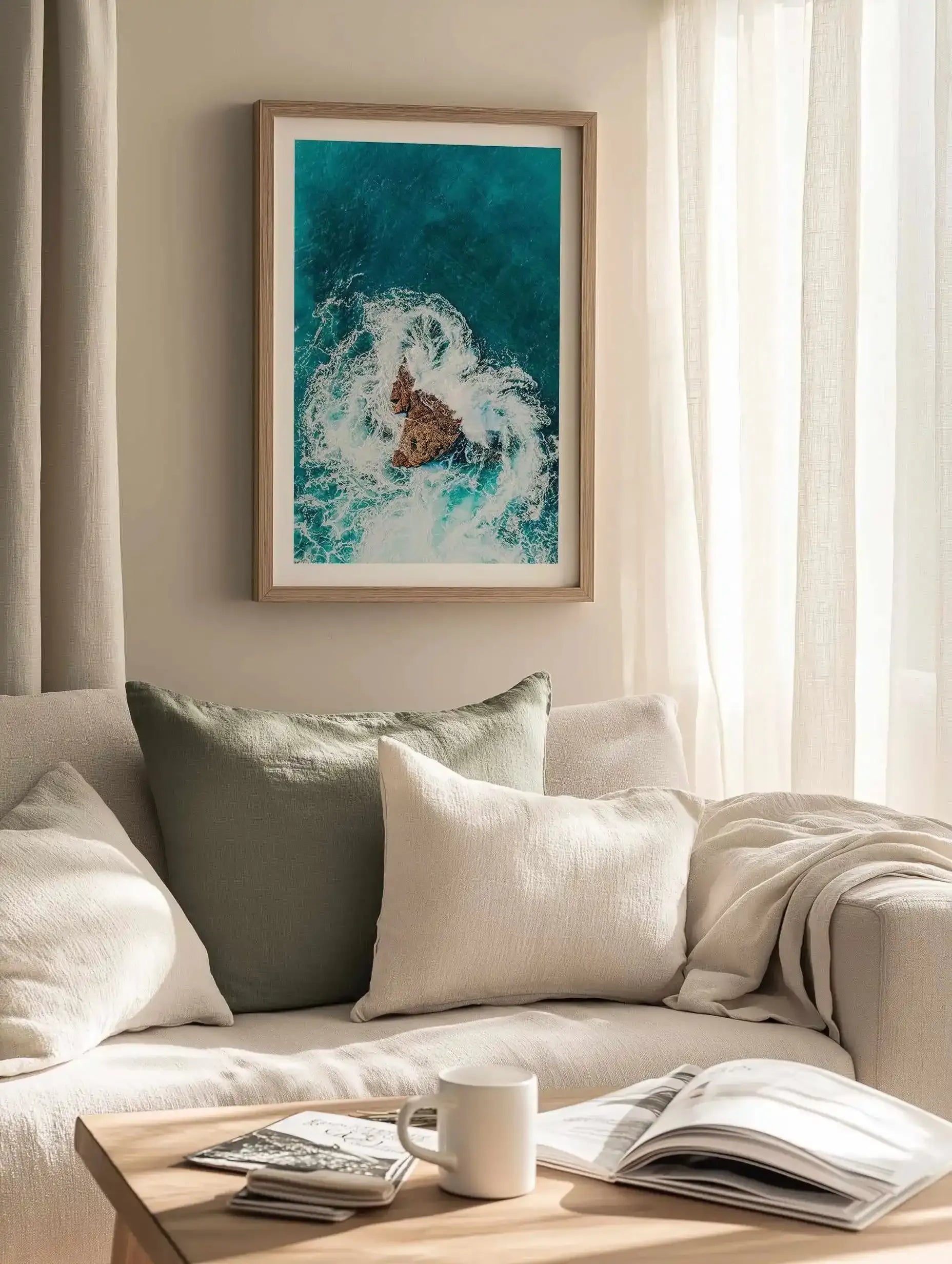 Short Point Headland II | Aerial Photo Wall Art Print from Olive et Oriel where you can shop wallpaper and artworks online