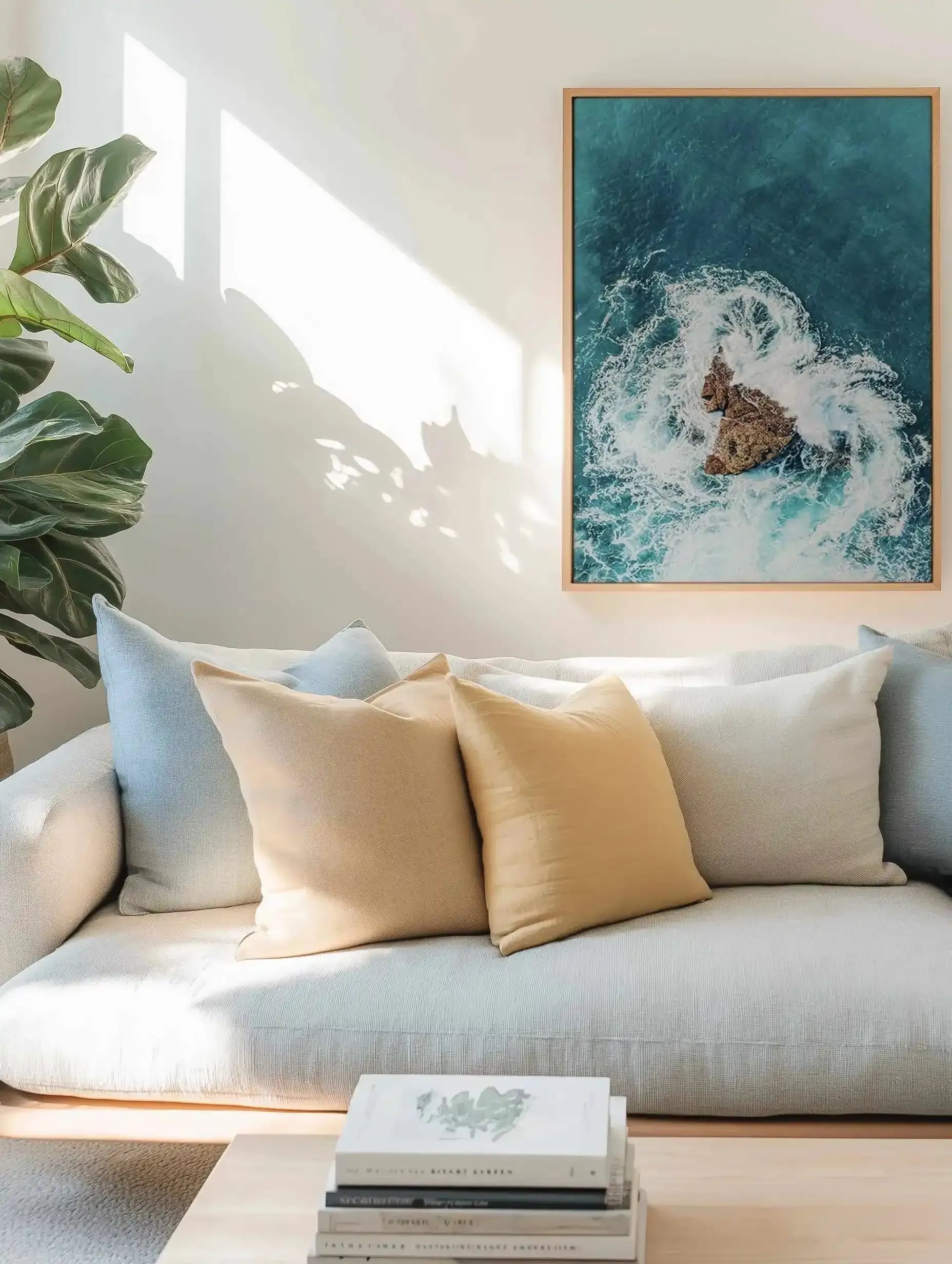 Short Point Headland II | Aerial Photo Wall Framed Canvas Art Print from Olive et Oriel where you can shop wallpaper and artworks online