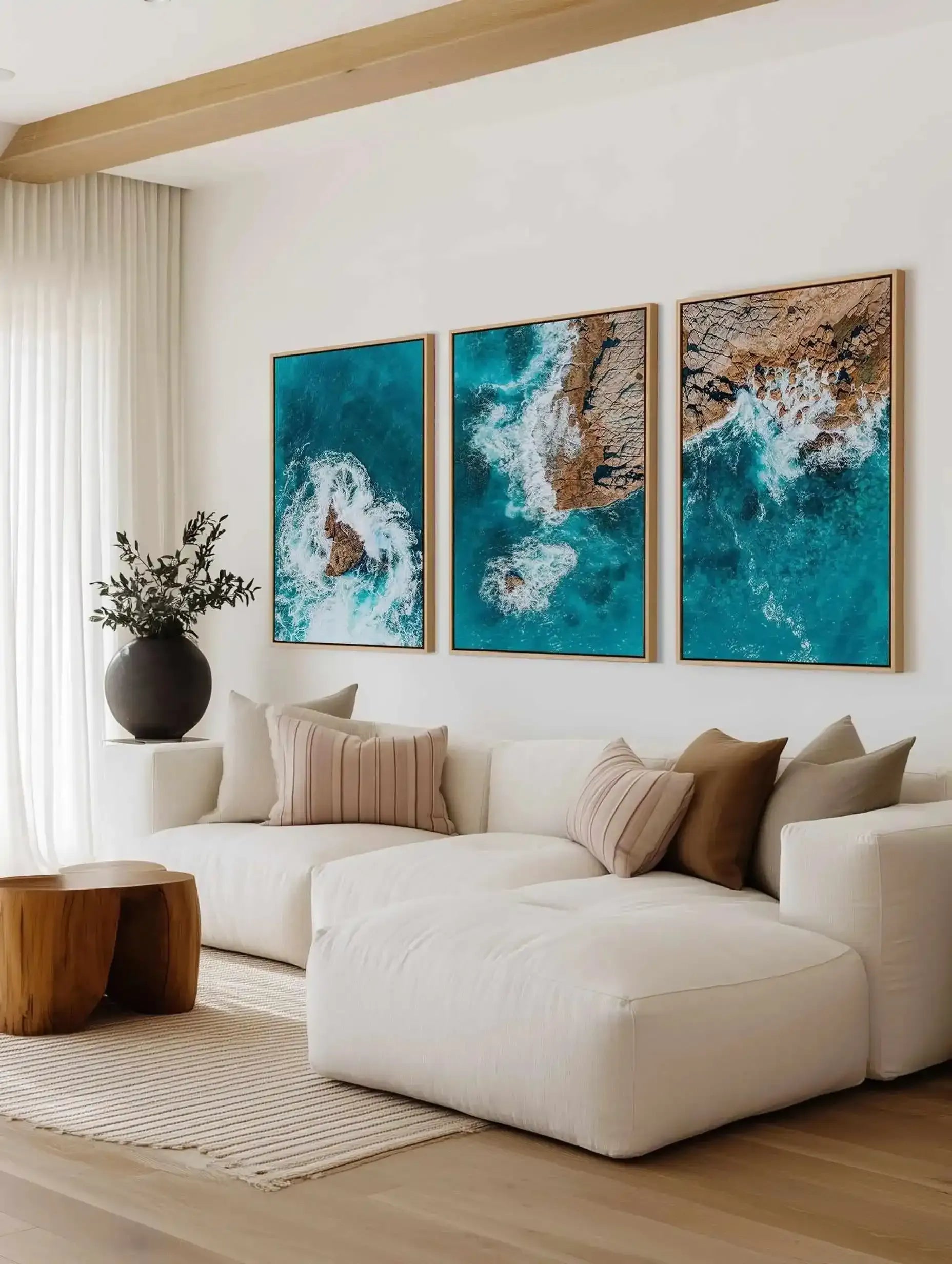 Short Point Headland II | Aerial Photo Wall Framed Canvas Art Print from Olive et Oriel where you can shop wallpaper and artworks online