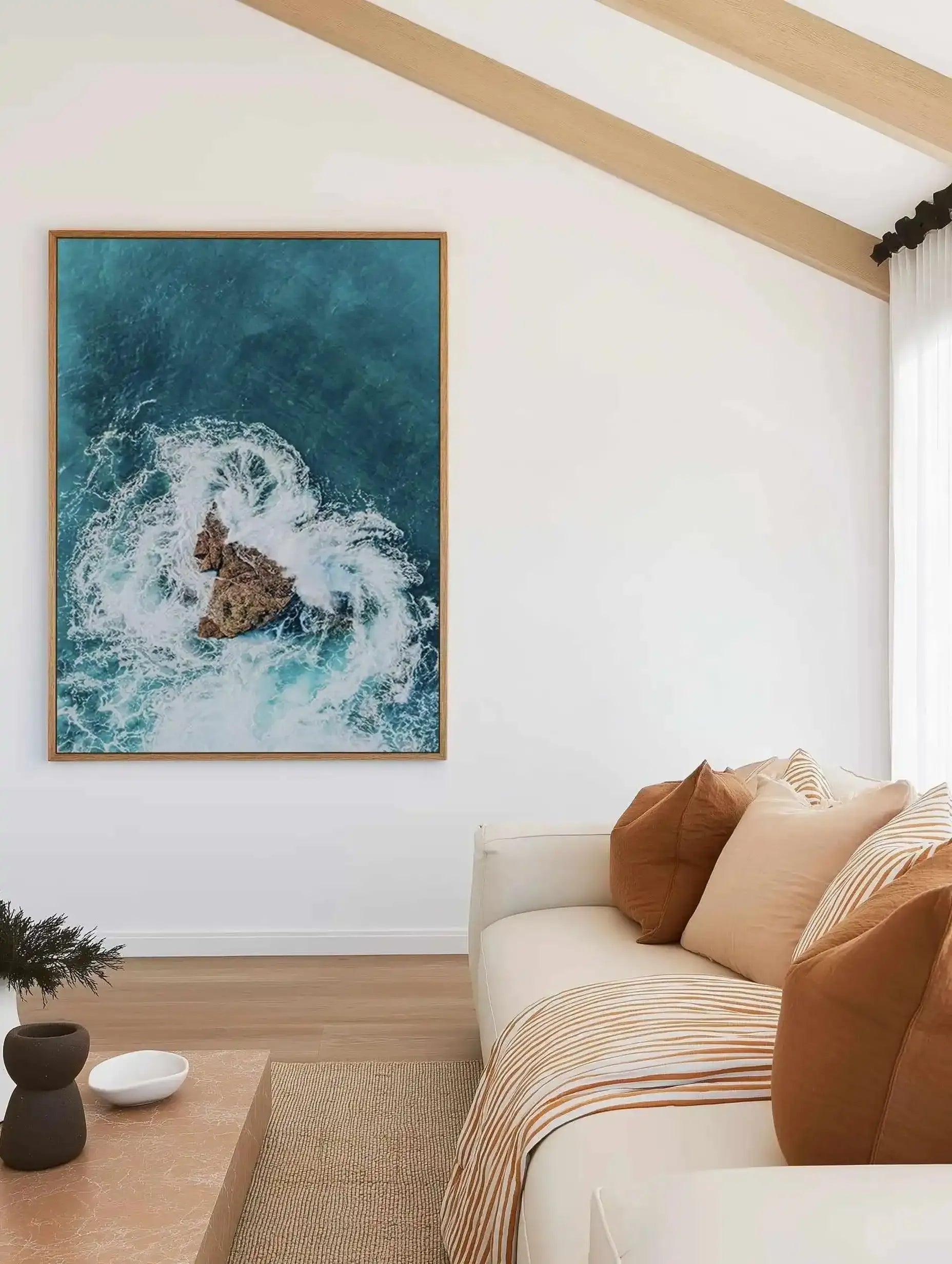 Short Point Headland II | Aerial Photo Wall Framed Canvas Art Print from Olive et Oriel where you can shop wallpaper and artworks online