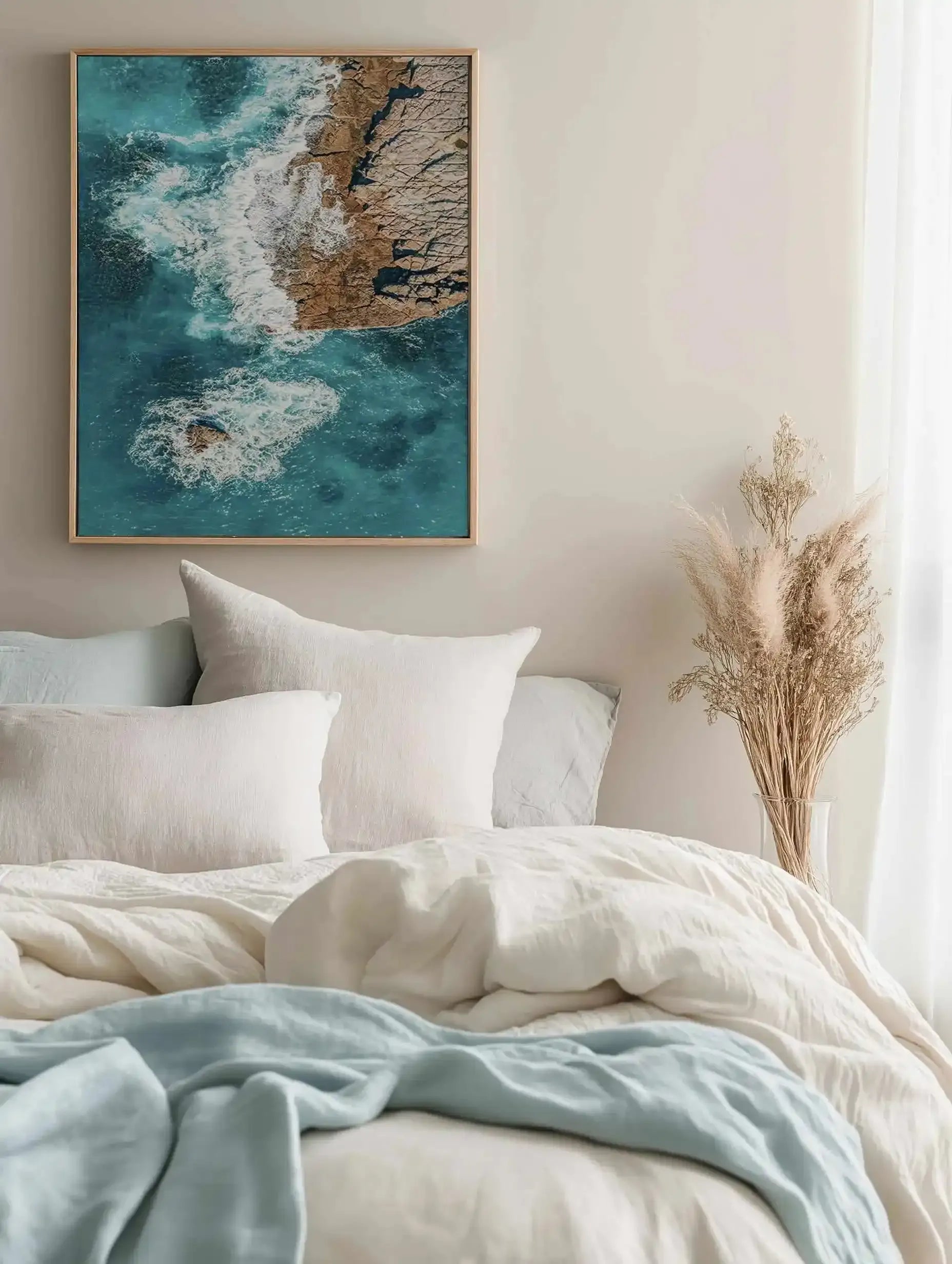 Short Point Headland III | Aerial Photo Wall Framed Canvas Art Print from Olive et Oriel where you can shop wallpaper and artworks online