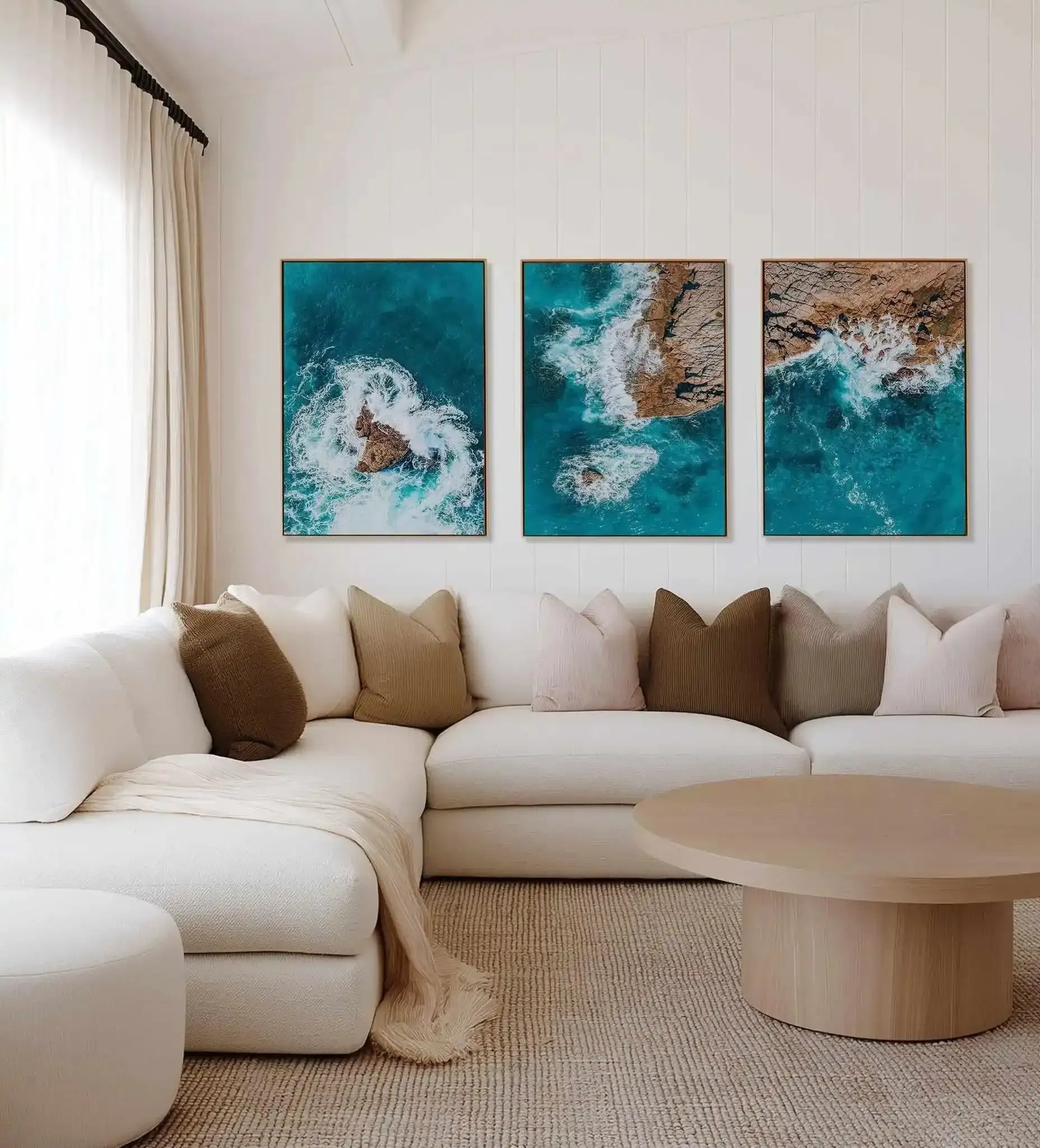 Short Point Headland III | Aerial Photo Wall Framed Canvas Art Print from Olive et Oriel where you can shop wallpaper and artworks online
