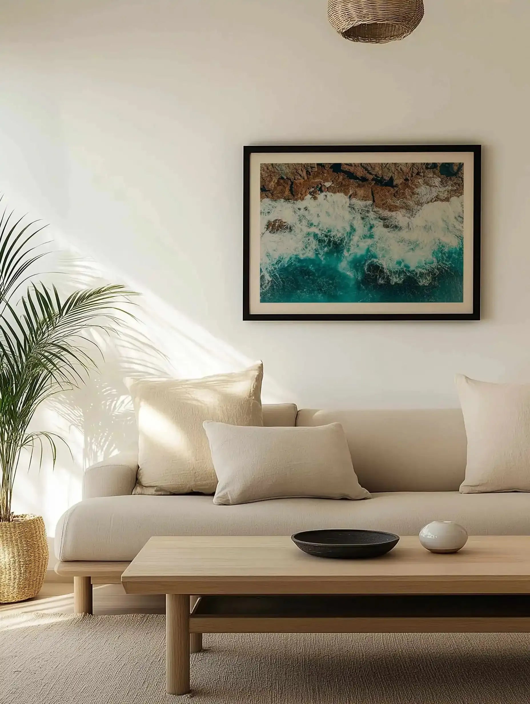 Short Point Headland LS | Aerial Photo Wall Art Print from Olive et Oriel where you can shop wallpaper and artworks online