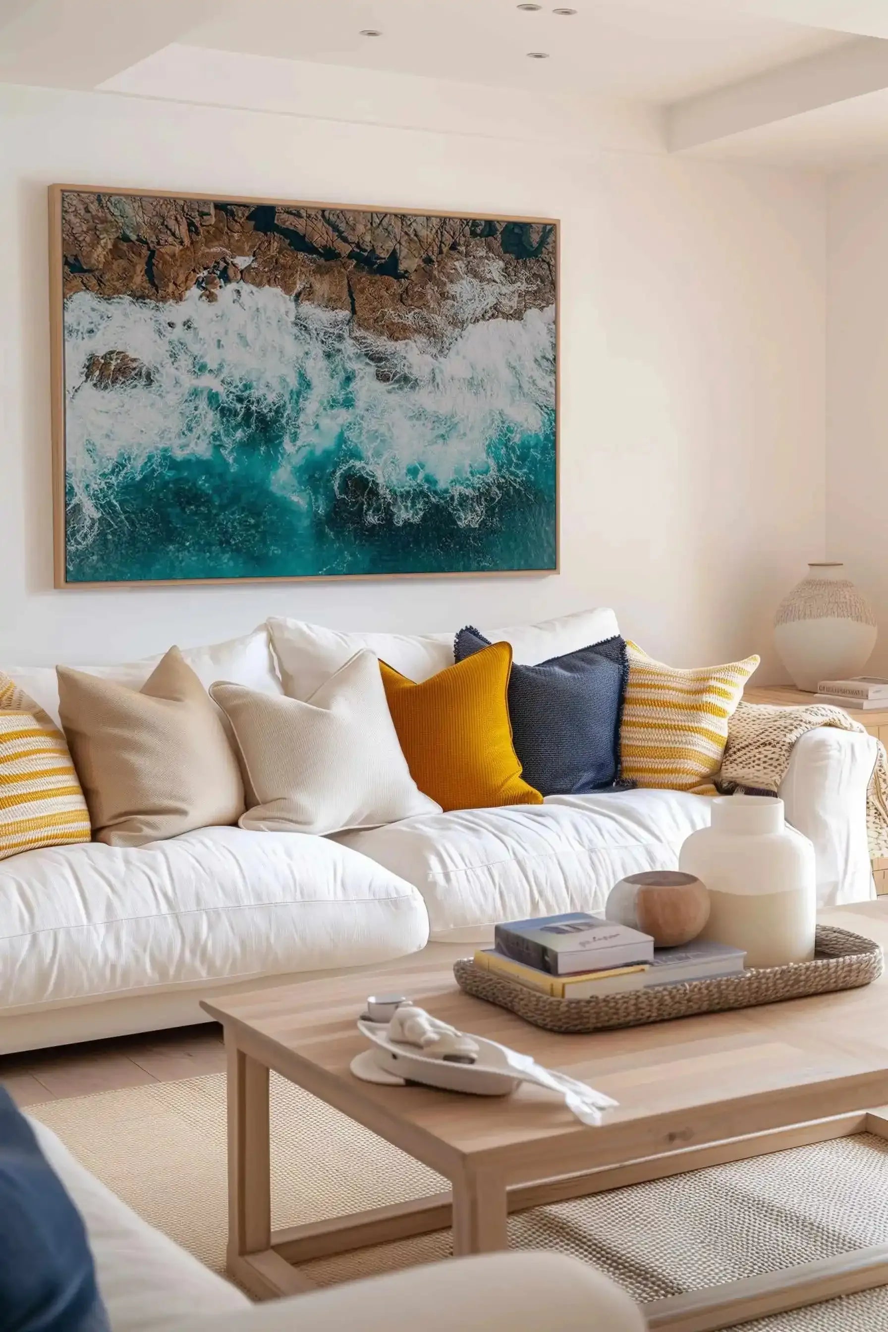 Short Point Headland LS | Aerial Photo Wall Framed Canvas Art Print from Olive et Oriel where you can shop wallpaper and artworks online