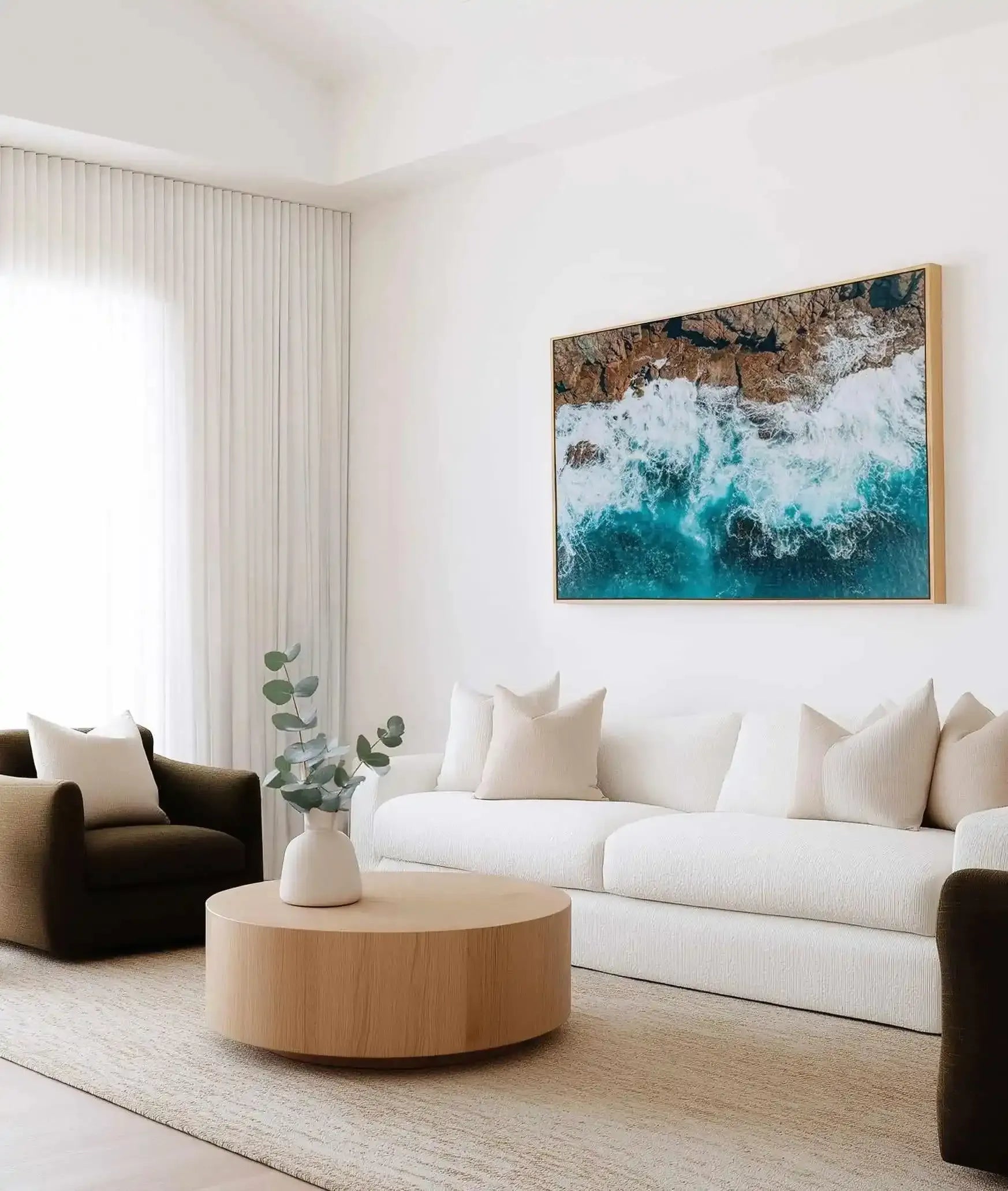 Short Point Headland LS | Aerial Photo Wall Framed Canvas Art Print from Olive et Oriel where you can shop wallpaper and artworks online