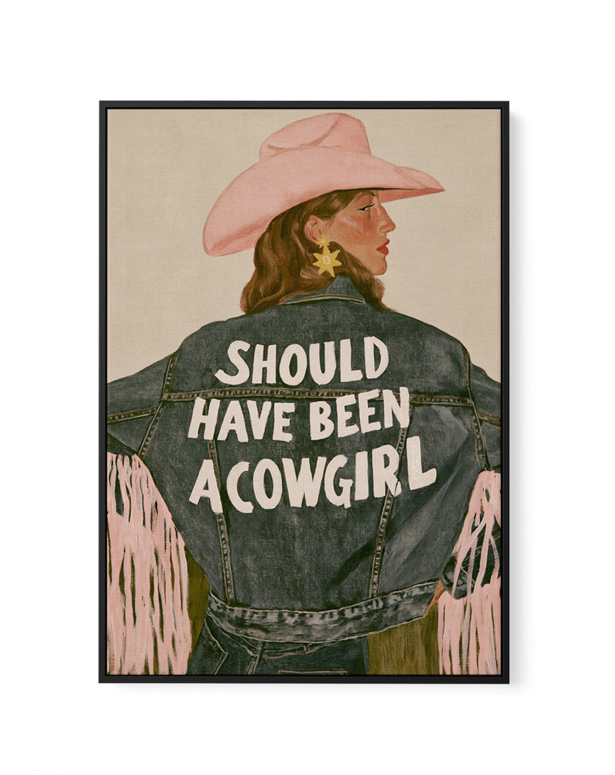 Should Have Been A Cowgirl | Framed Canvas Art Print