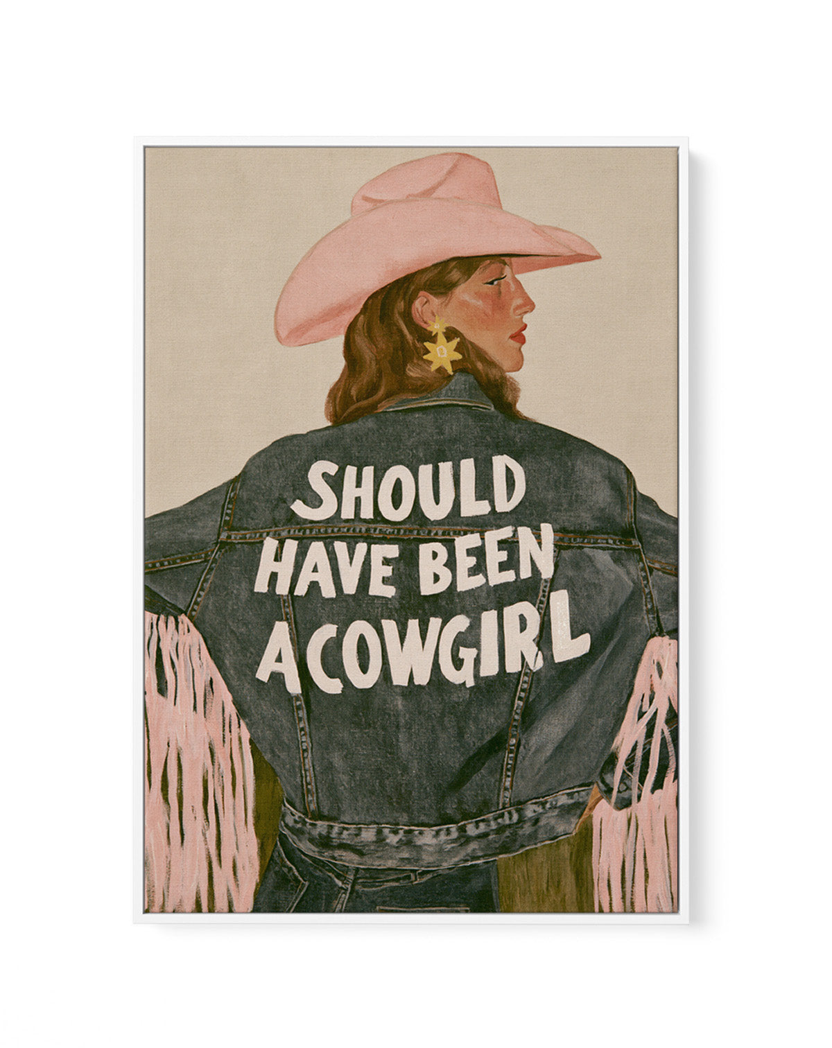 Should Have Been A Cowgirl | Framed Canvas Art Print