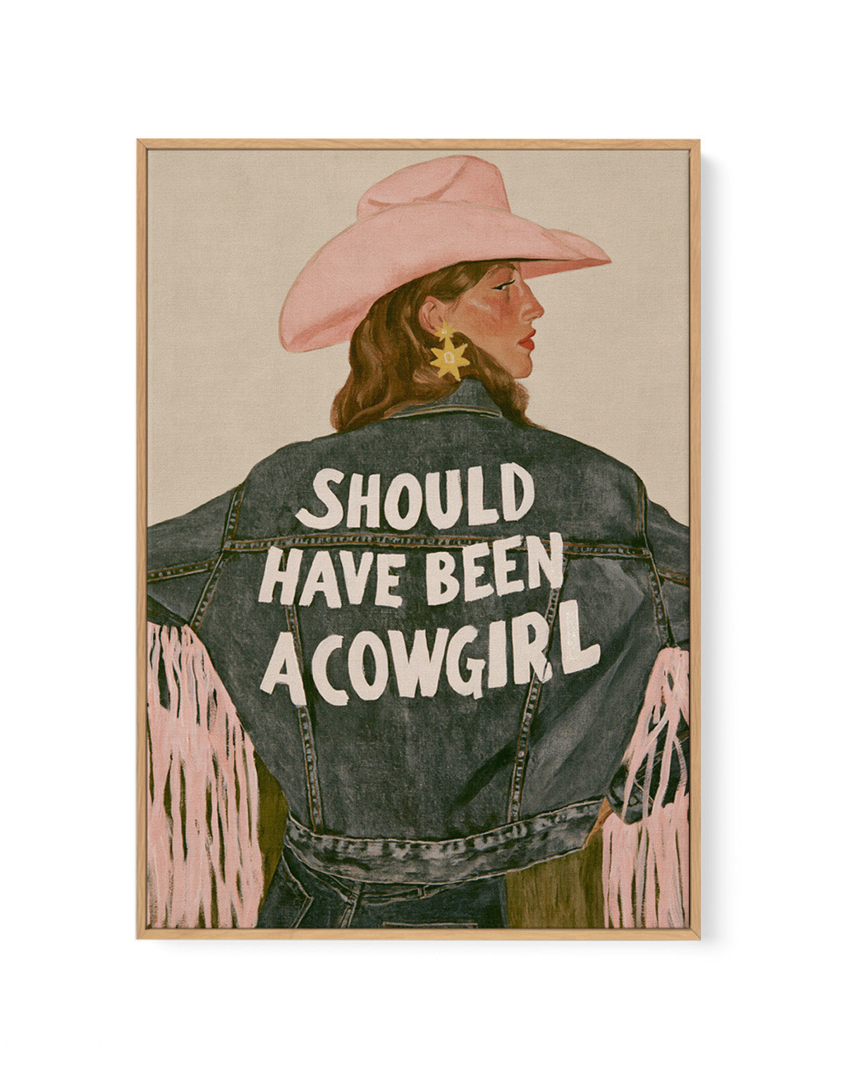 Should Have Been A Cowgirl | Framed Canvas Art Print