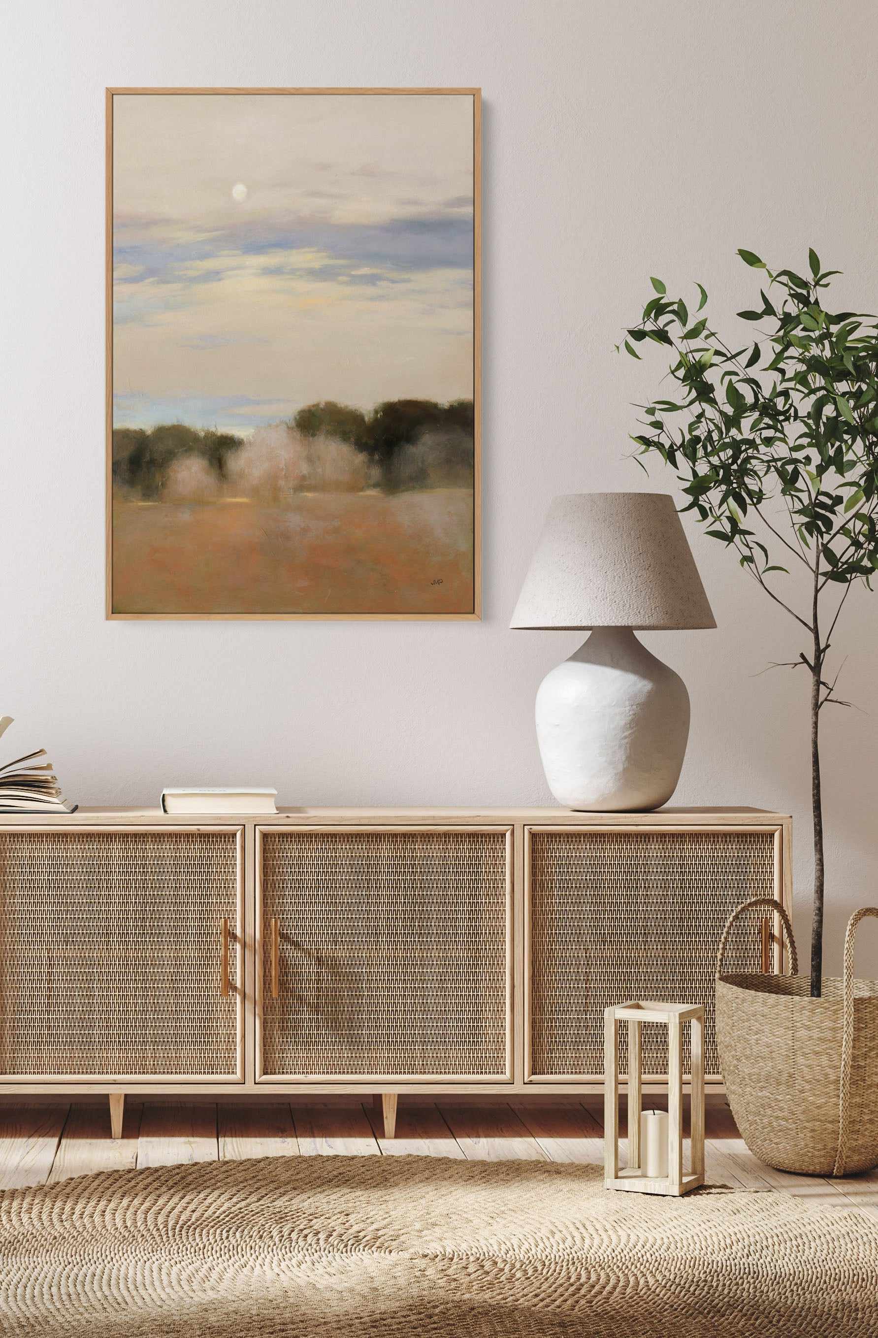 Sienna Fileds Neutral | Framed Canvas Art Print