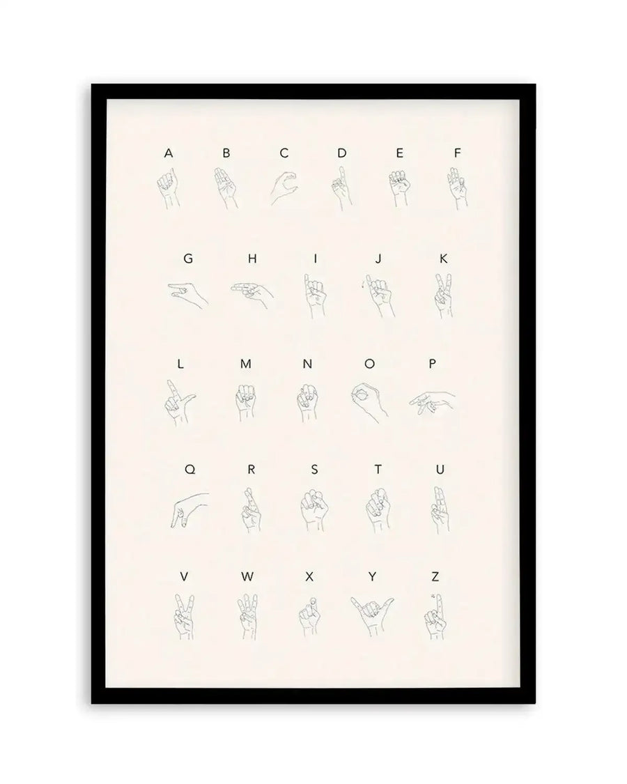 Sign Language Art Print from Olive et Oriel where you can shop wallpaper and artworks online