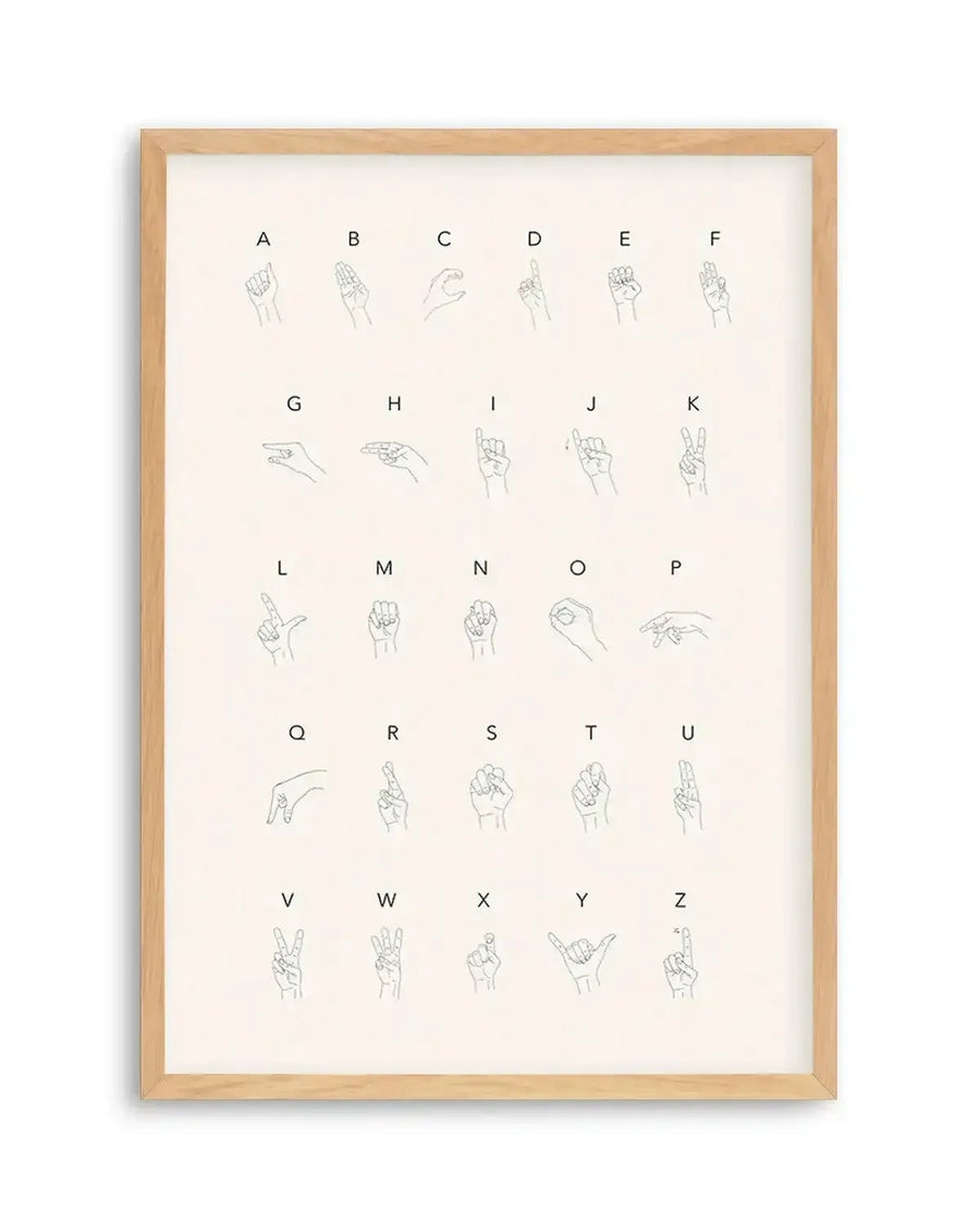 Sign Language Art Print from Olive et Oriel where you can shop wallpaper and artworks online