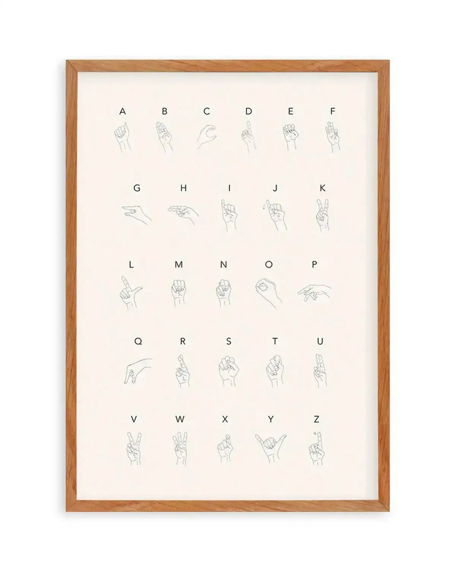 Sign Language Art Print from Olive et Oriel where you can shop wallpaper and artworks online