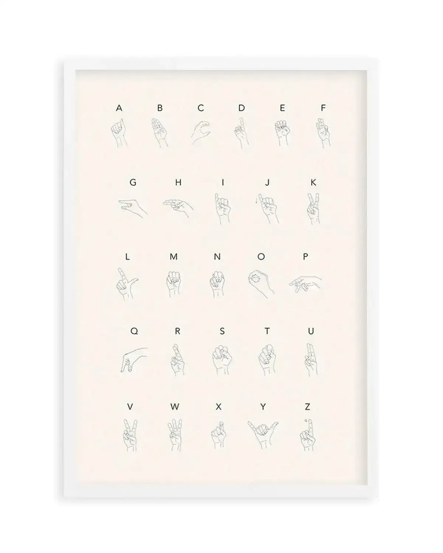 Sign Language Art Print from Olive et Oriel where you can shop wallpaper and artworks online